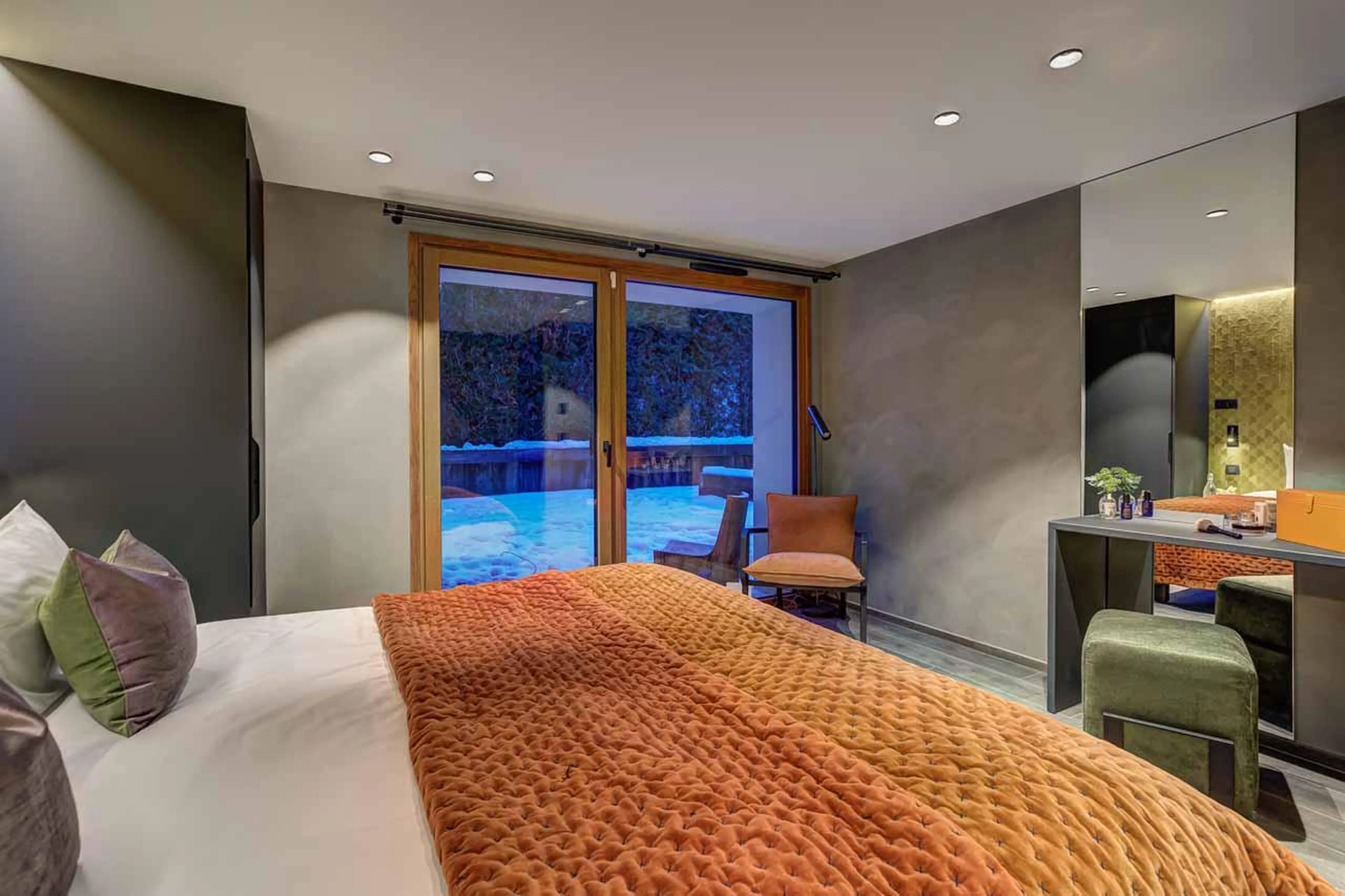 Bedroom one at Chalet Les Melezes in Chamonix