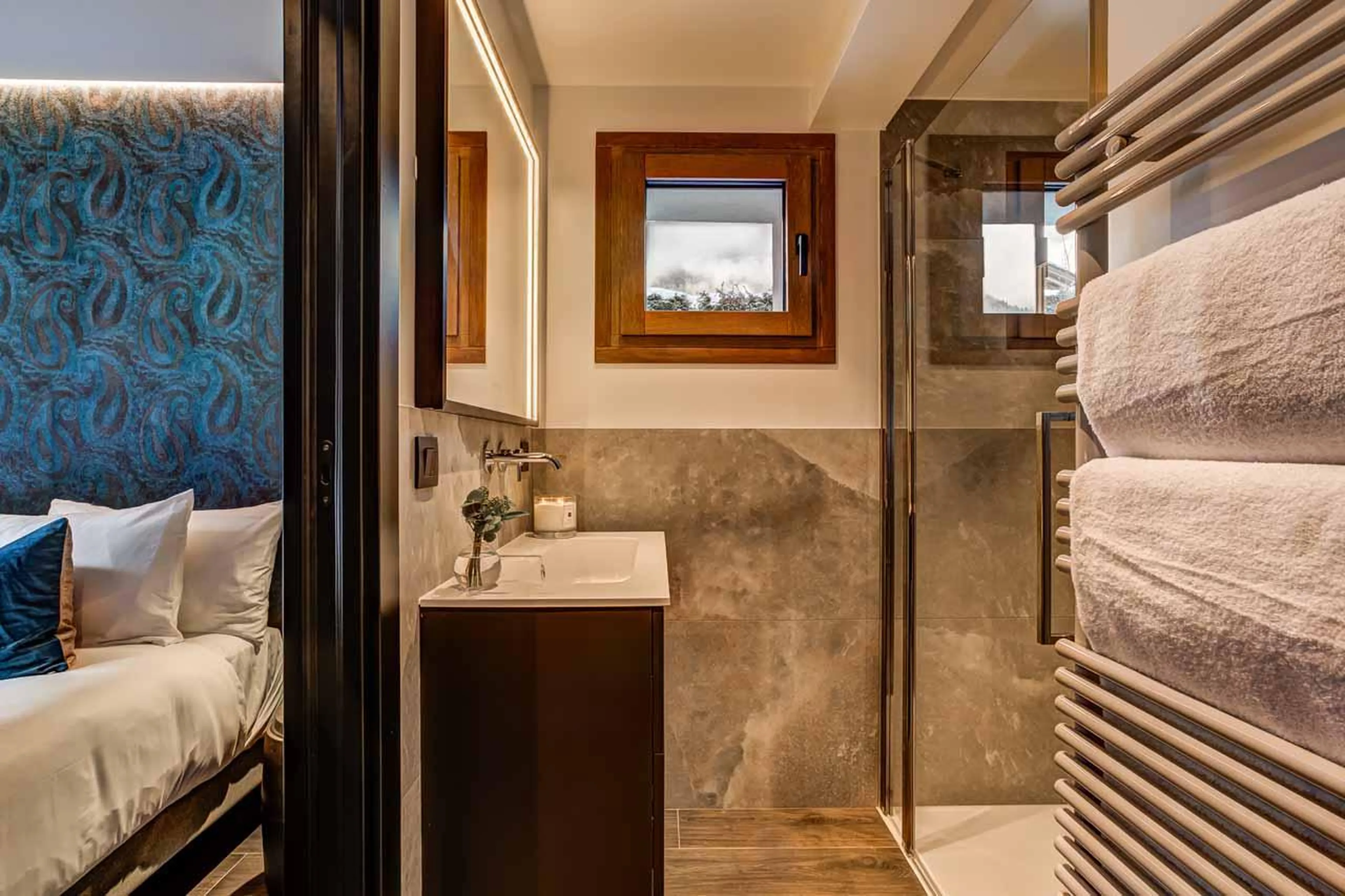 En-suite shower room at Chalet Les Melezes in Chamonix