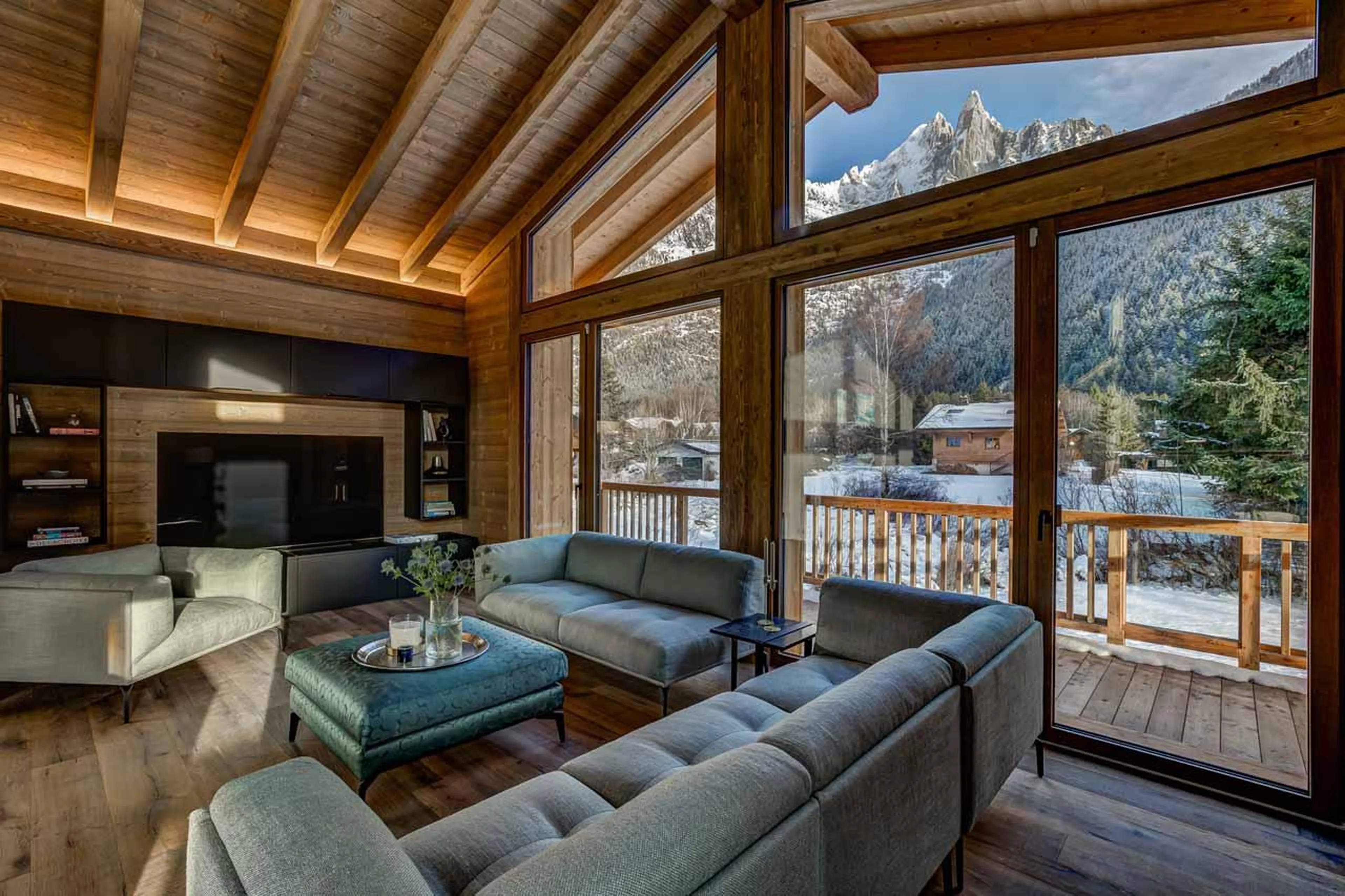 TV area at Chalet Les Melezes in Chamonix