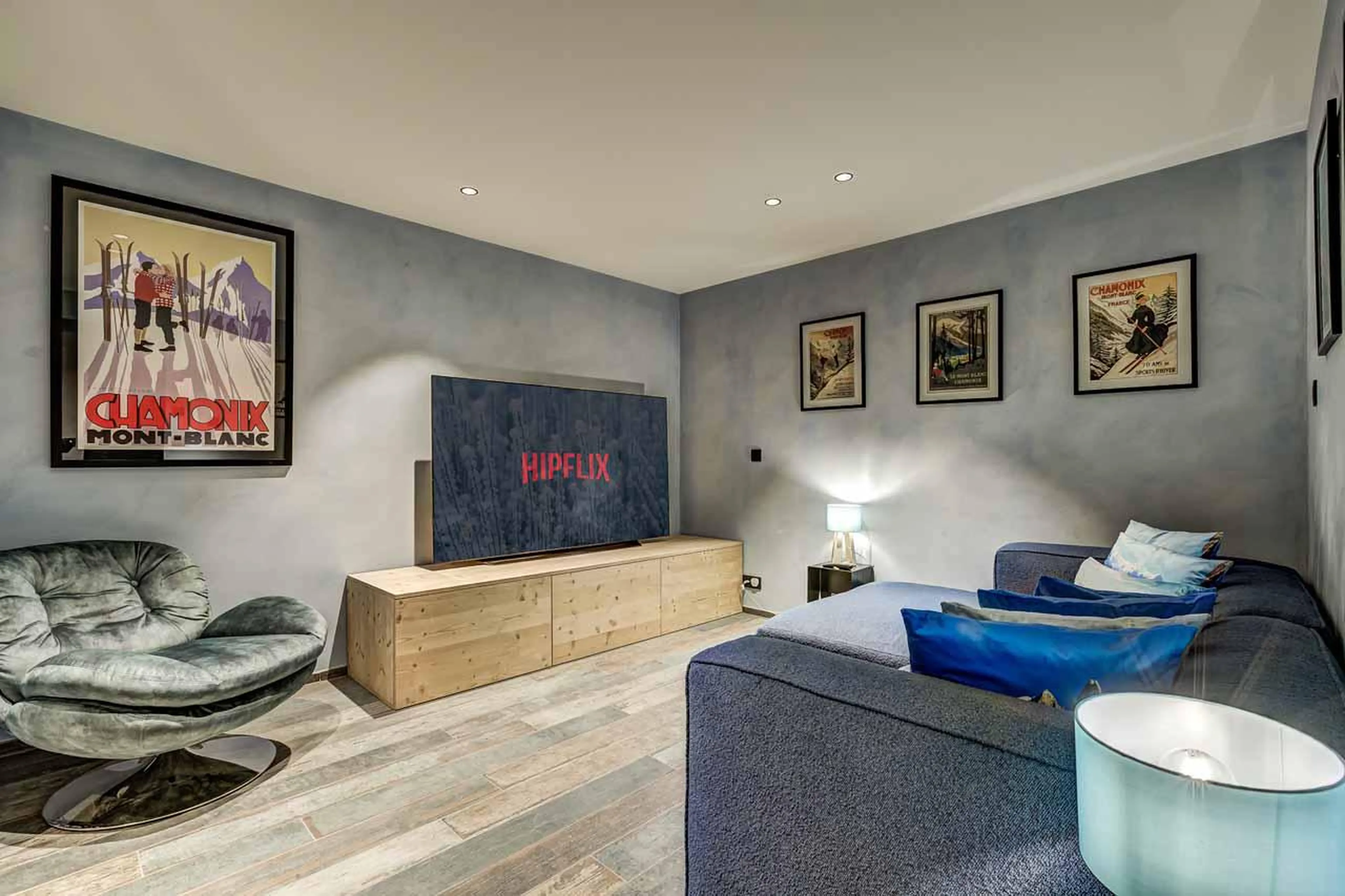 TV room at Chalet Les Melezes in Chamonix