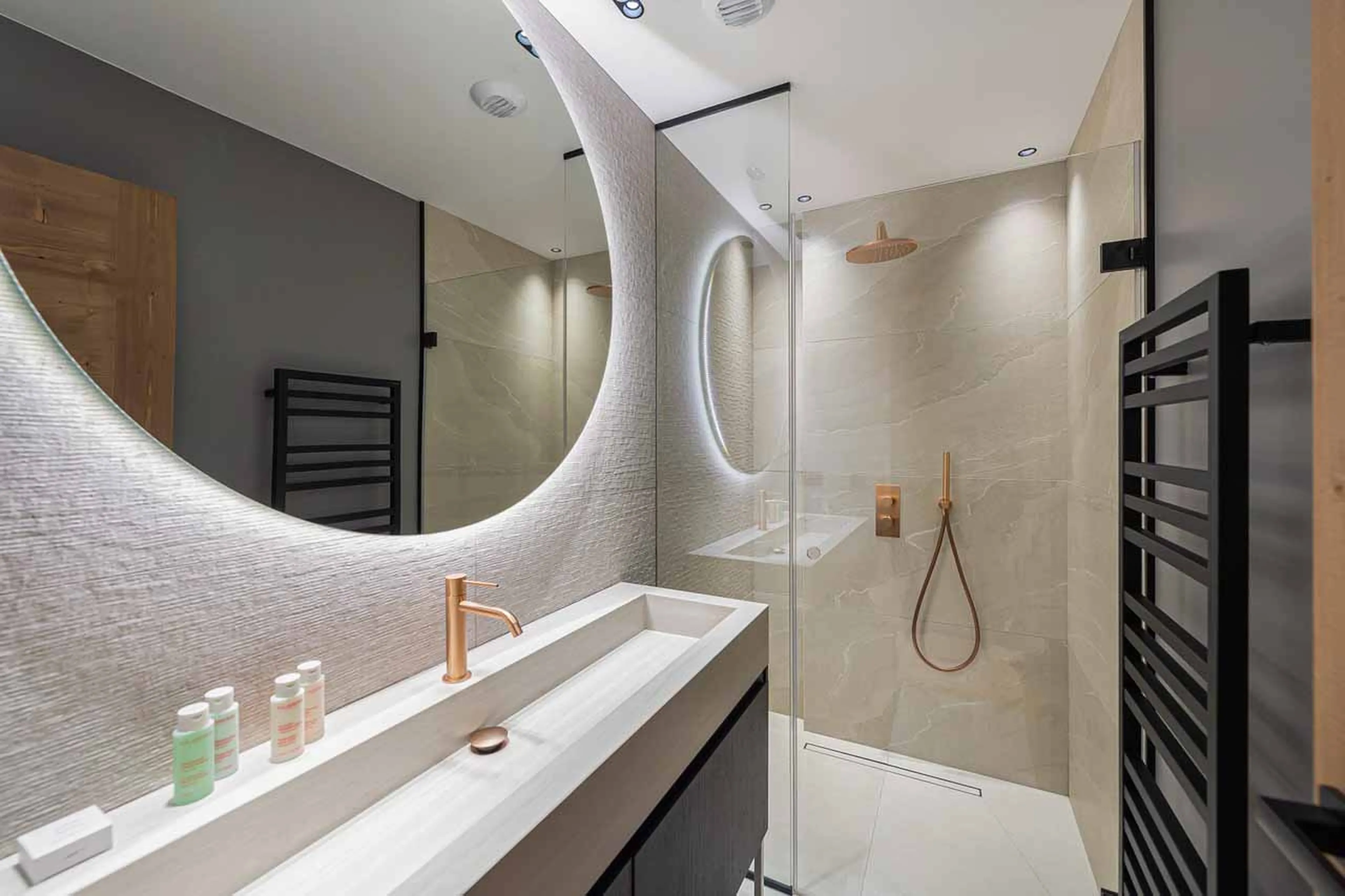En-suite shower room at Chalet Les Morilles in Meribel