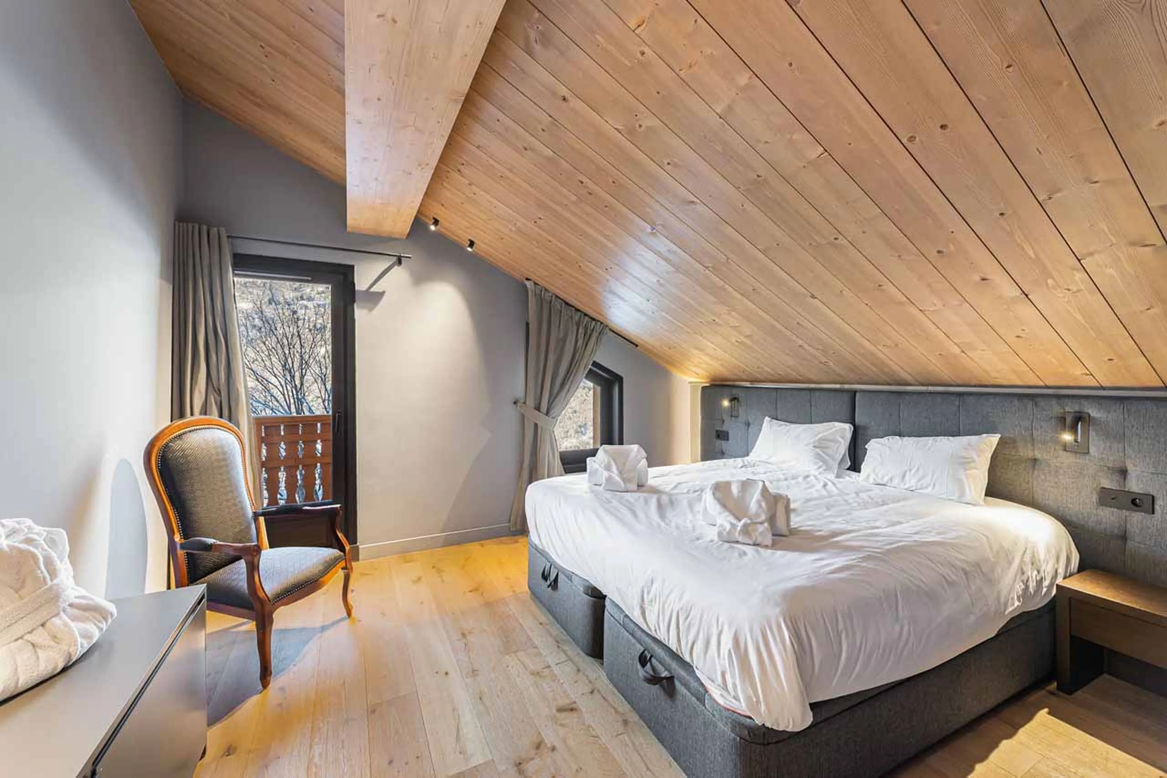 Bedroom three at Chalet Les Morilles in Meribel