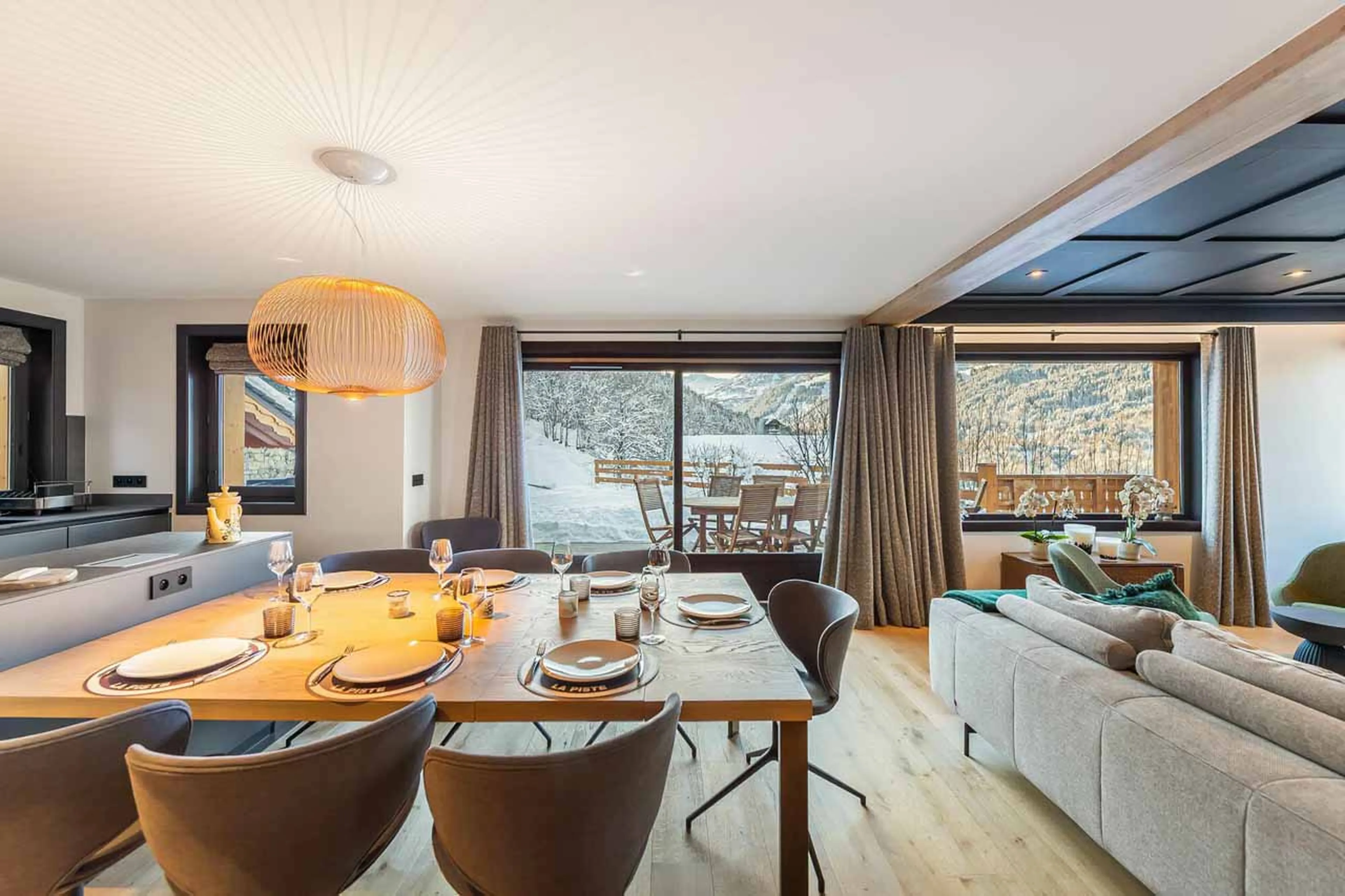 Dining table at Chalet Les Morilles in Meribel