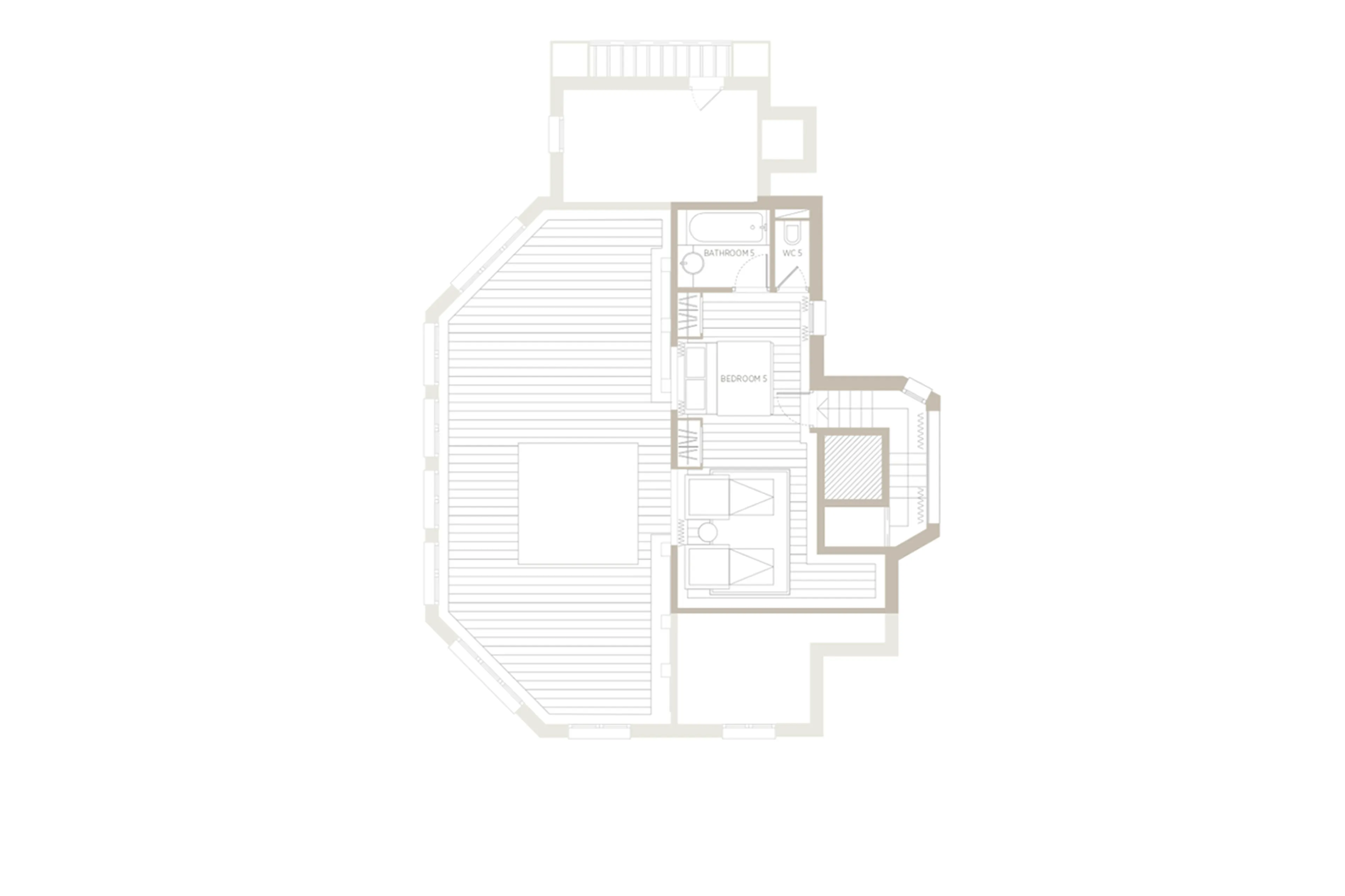 Level 2 floor plan of Chalet Les Sorbiers in Courchevel 1850