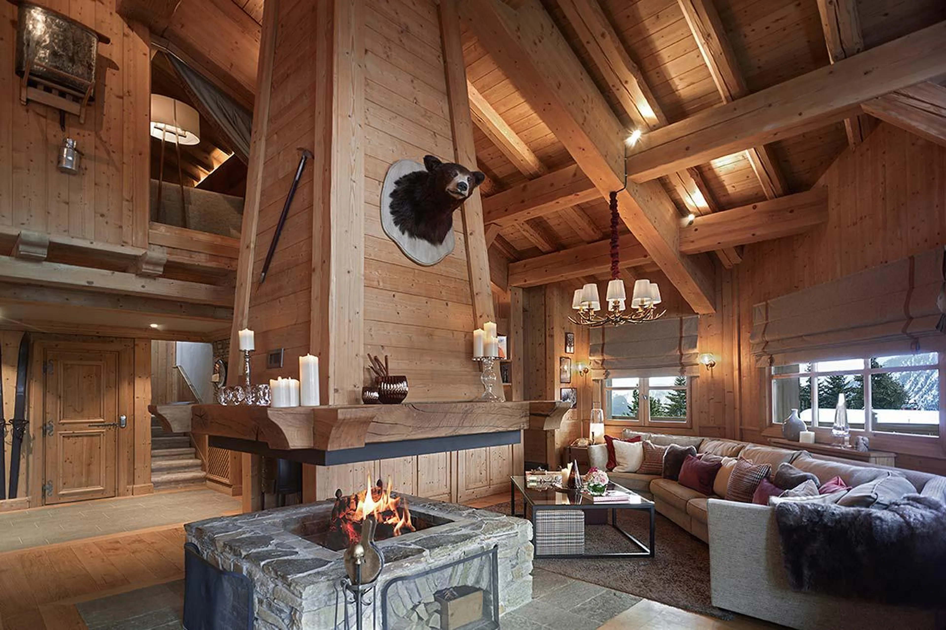 Living area at Chalet Les Sorbiers in Courchevel 1850