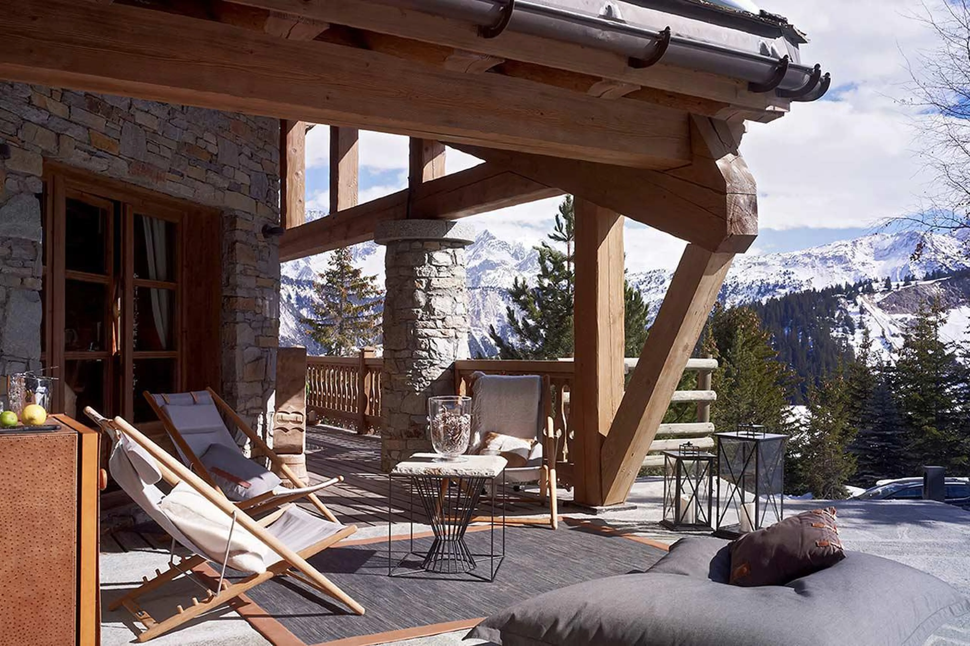 Terrace at Chalet Les Sorbiers in Courchevel 1850
