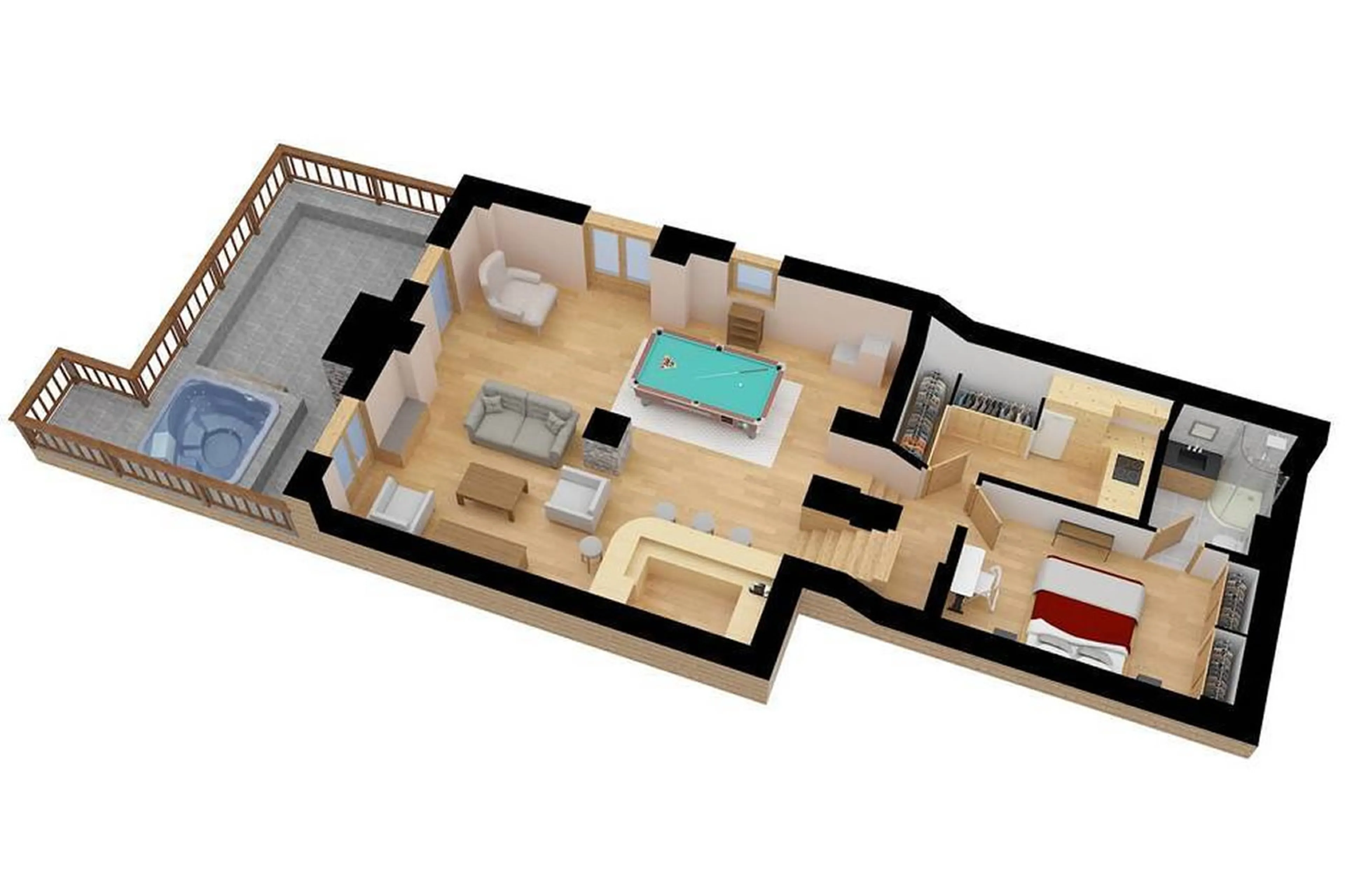 Level 0 floor plan of Chalet Les Voutes in Meribel