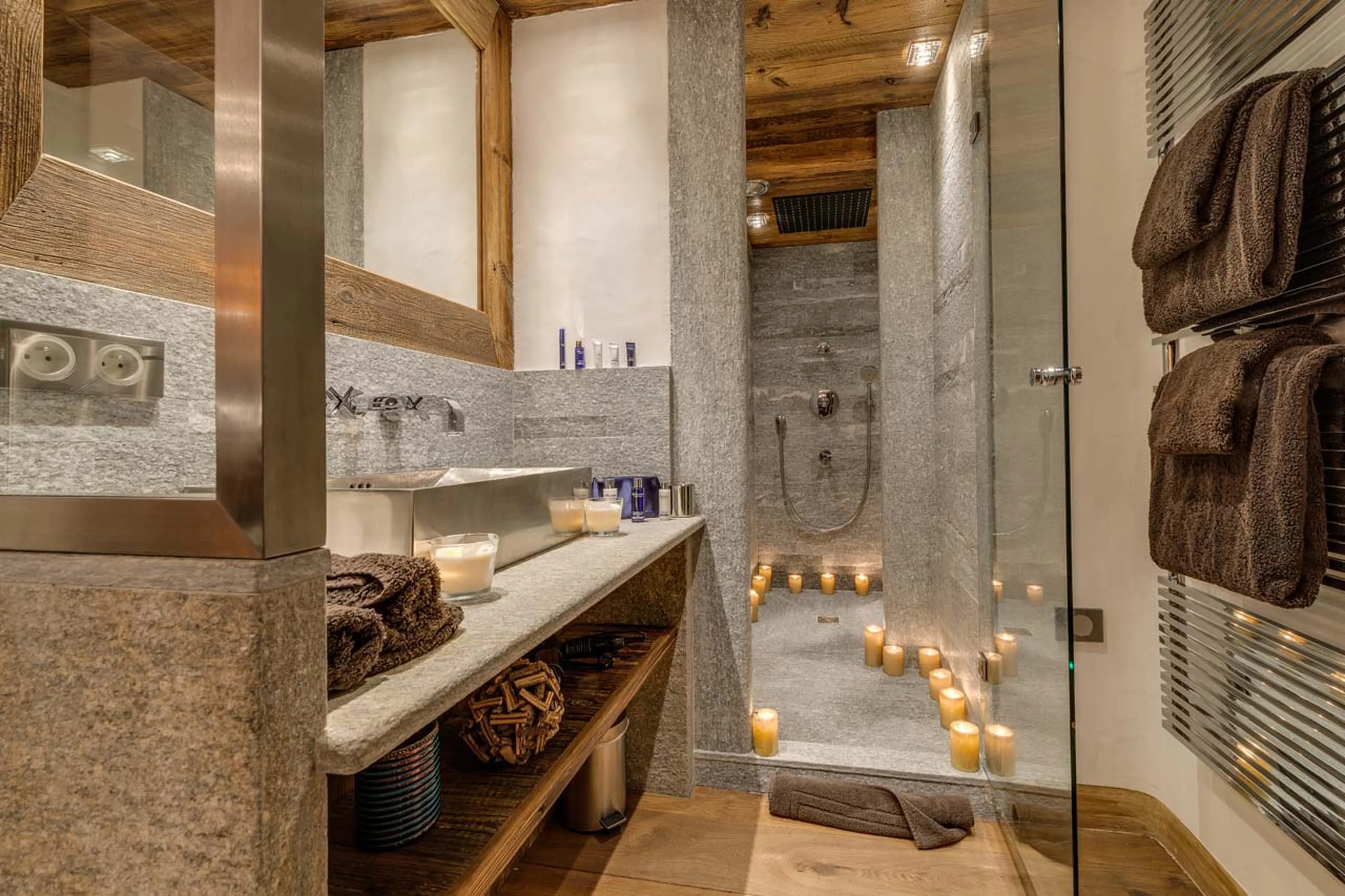 Classy shower room of family suite in Chalet Lhotse in Val d’ Isere