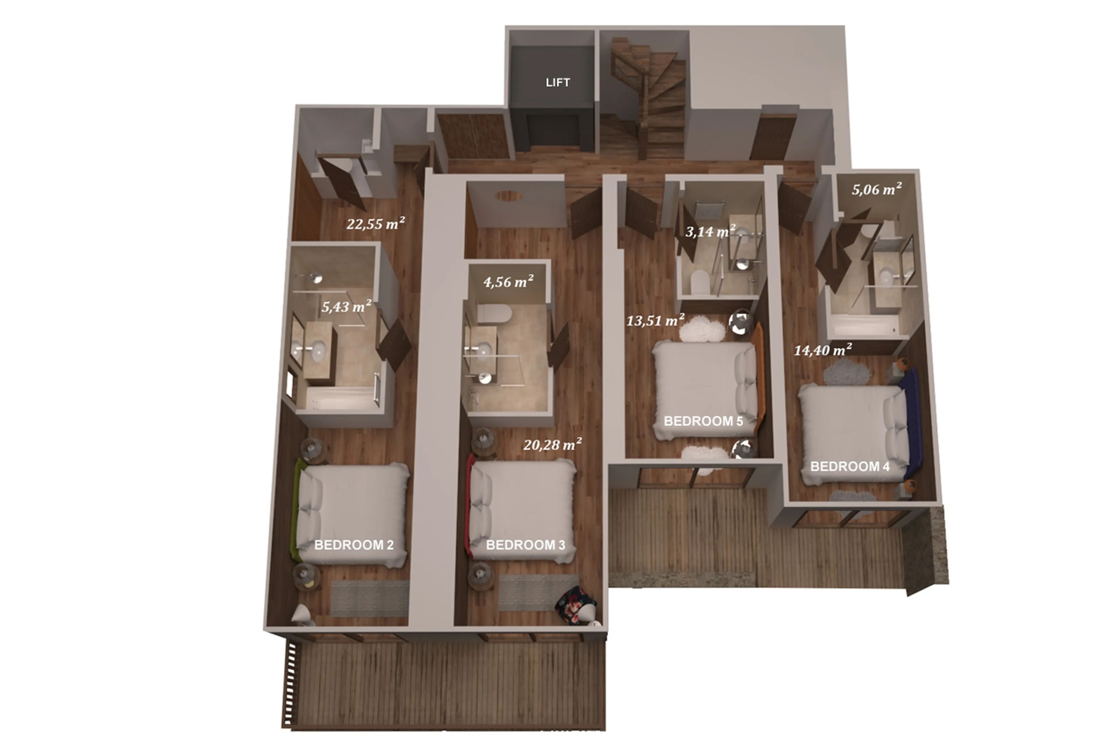 Level 1 floor plan of Chalet Libellule in Courchevel 1650