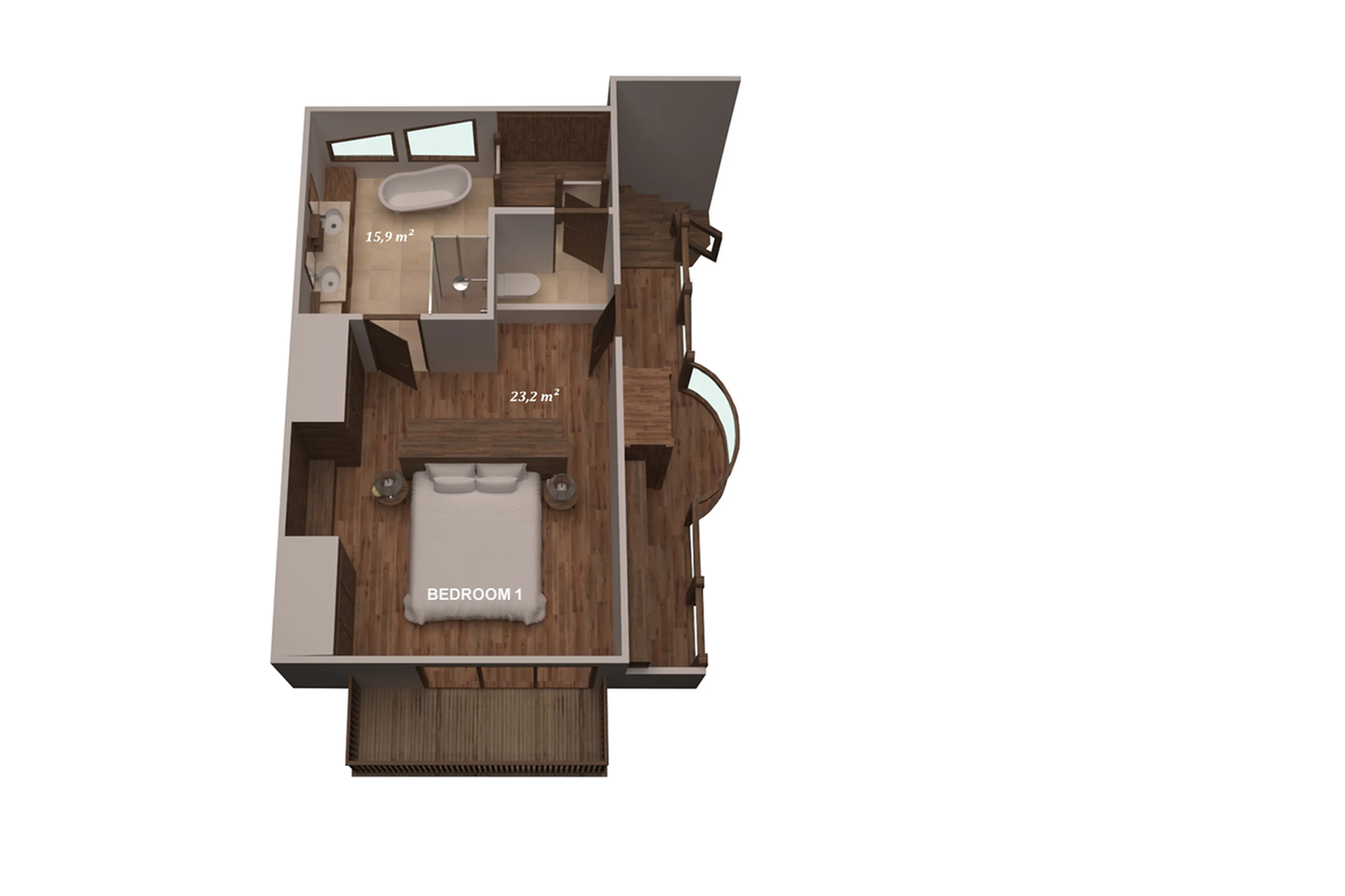 Level 3 floor plan of Chalet Libellule in Courchevel 1650