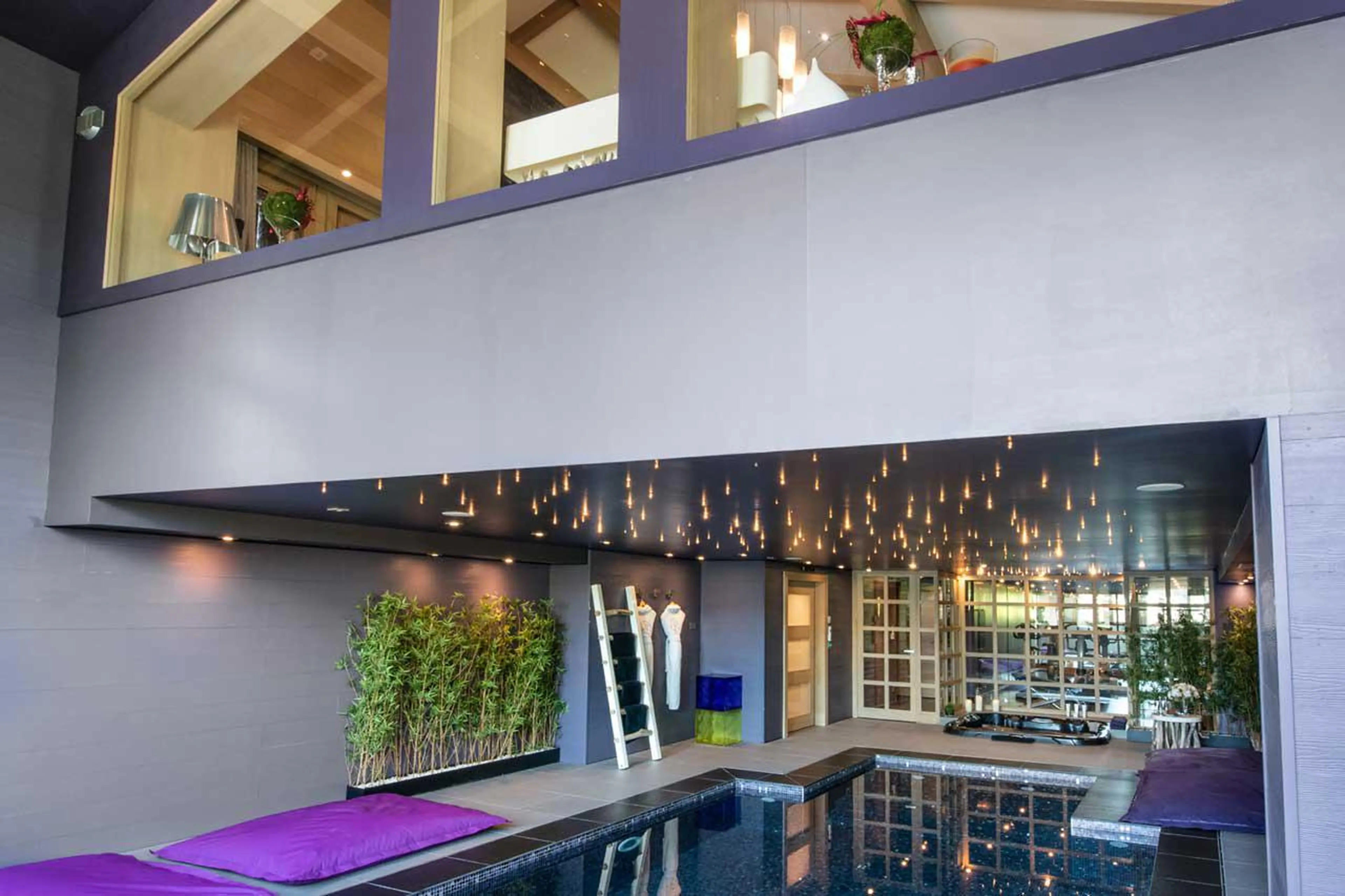 Living area above swimming pool of Chalet Licorne in Courchevel 1650