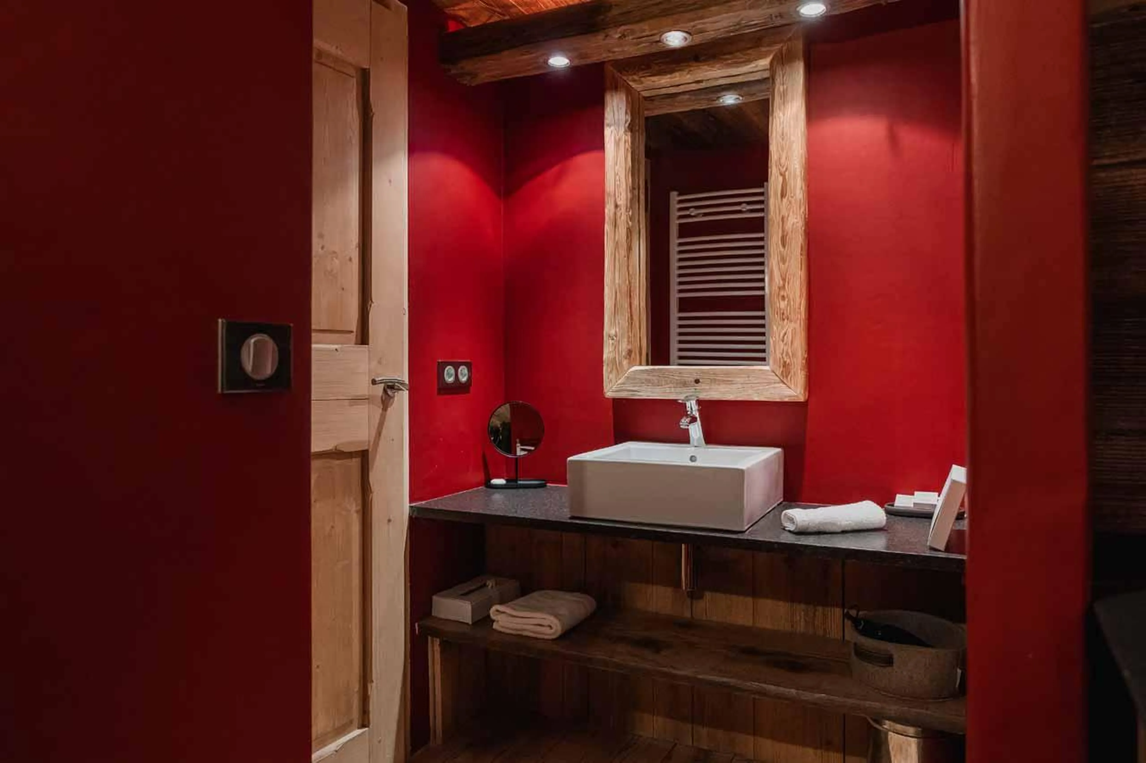 En-suite shower room in Chalet Lievre Blanc, Val d'Isere