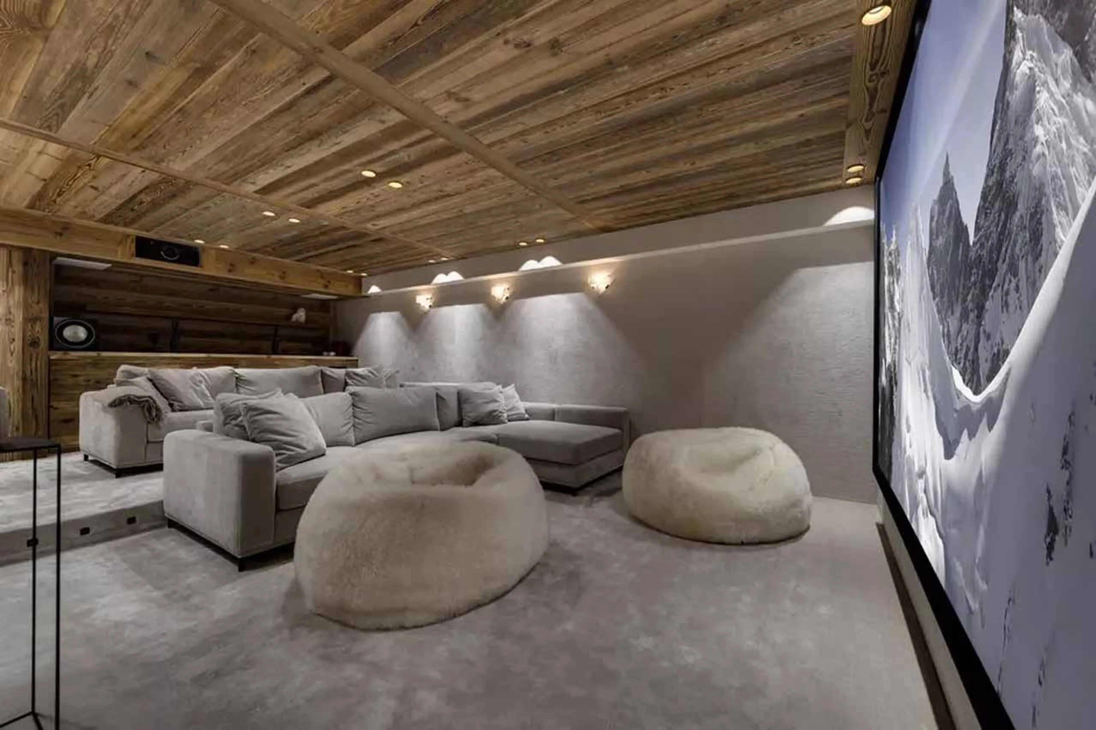 Cinema seating at Chalet L'Ours Blanc in Val d'Isere
