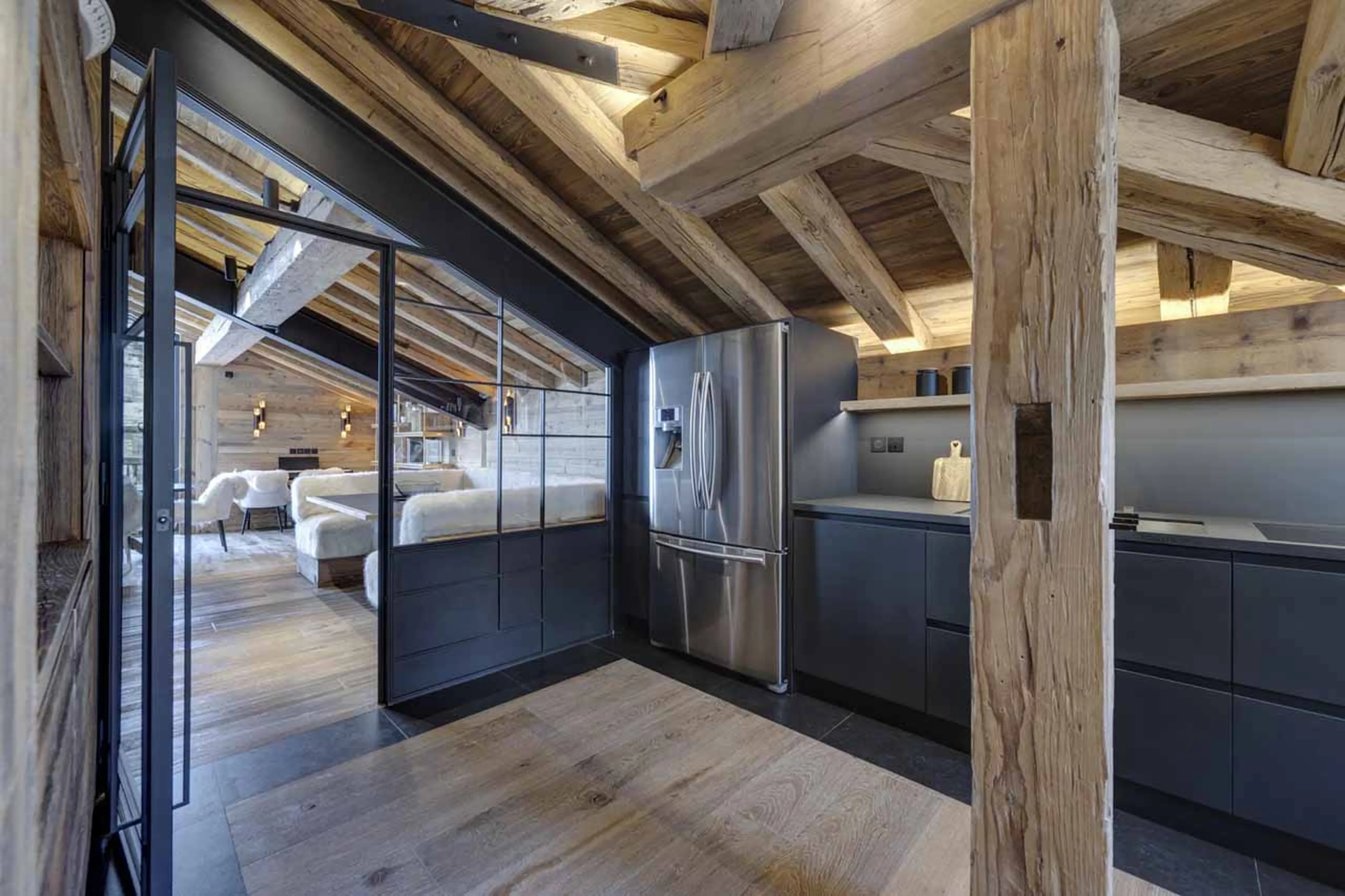 Kitchen at Chalet L'Ours Blanc in Val d'Isere