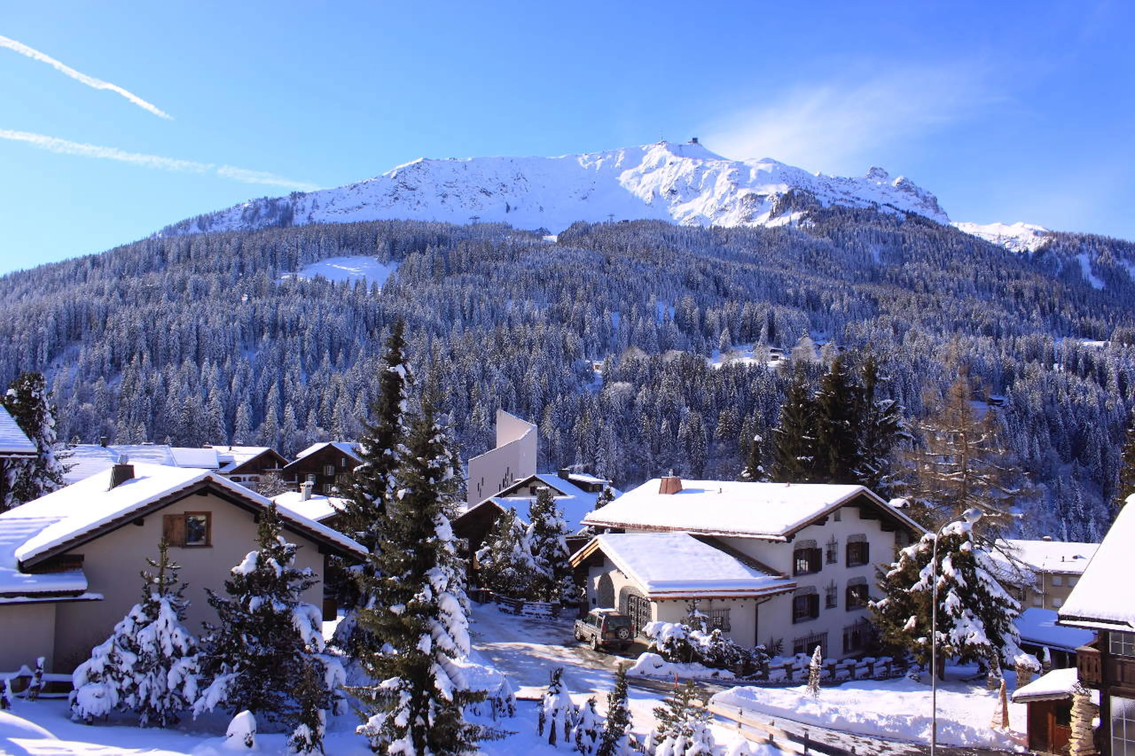 Lovely view over Gotschna and Madrisa from Chalet Luegisland in Klosters