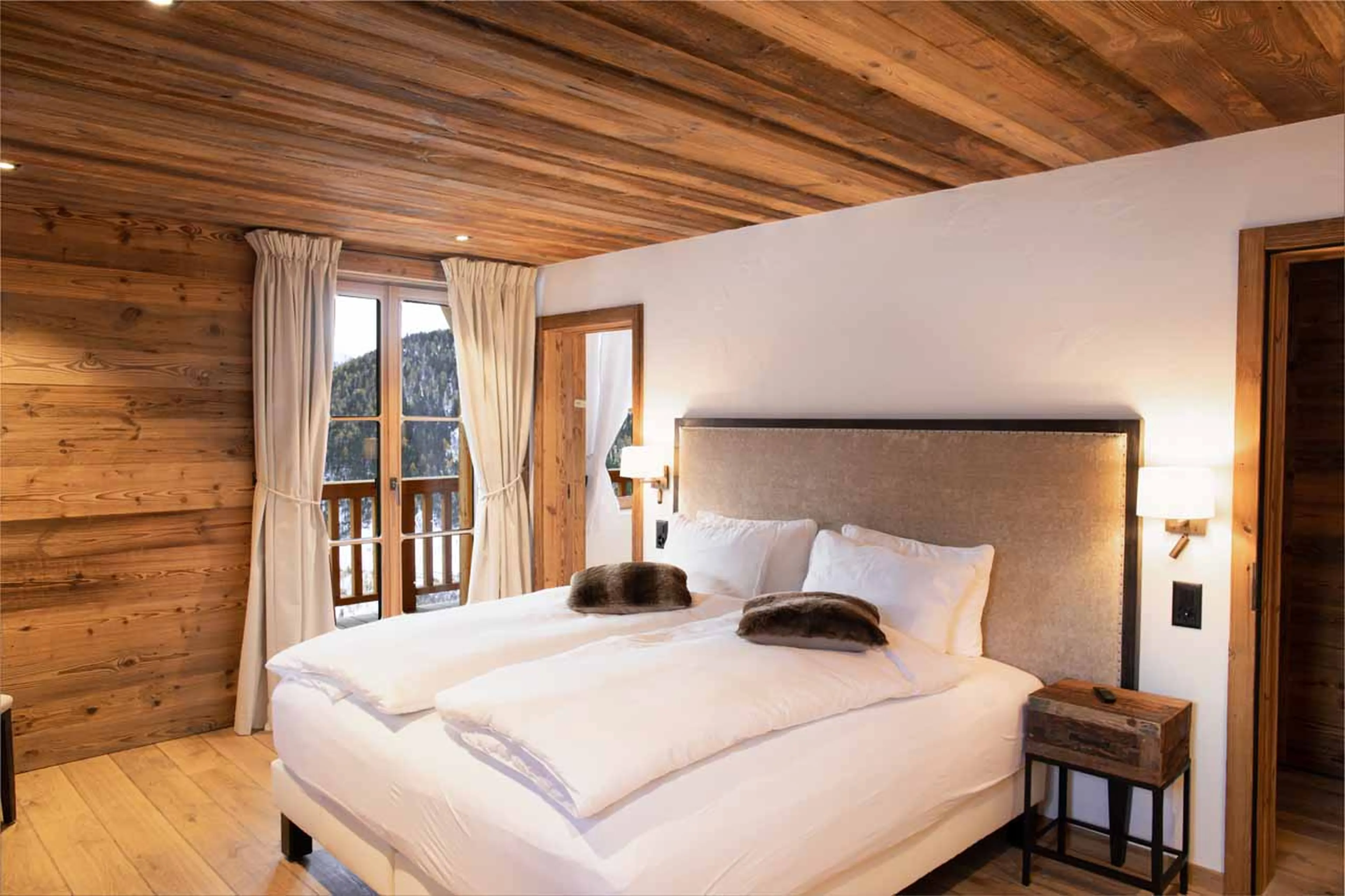 Bedroom three at Chalet Lycka in Saas Fee