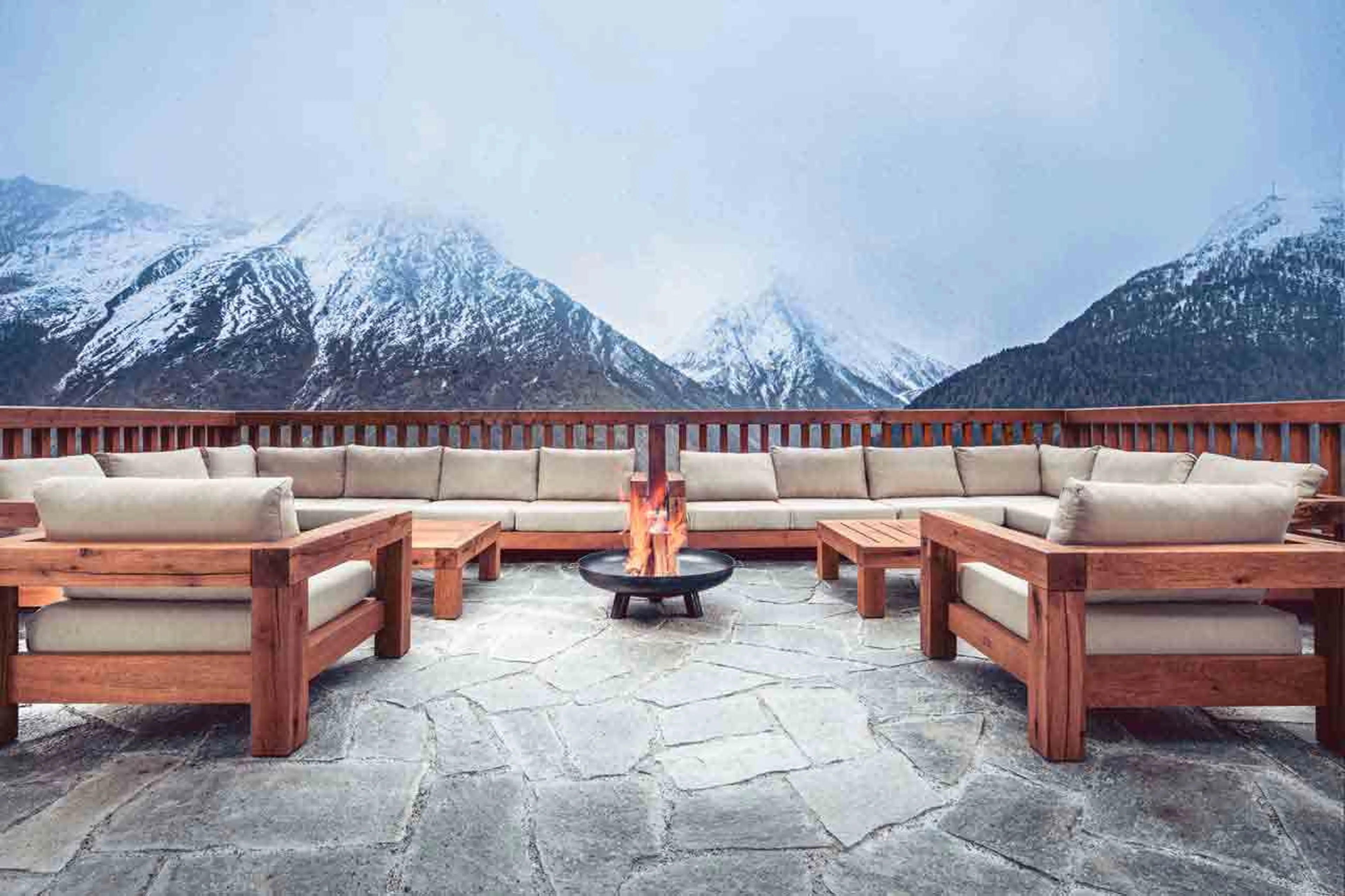 Terrace at Chalet Lycka in Saas Fee