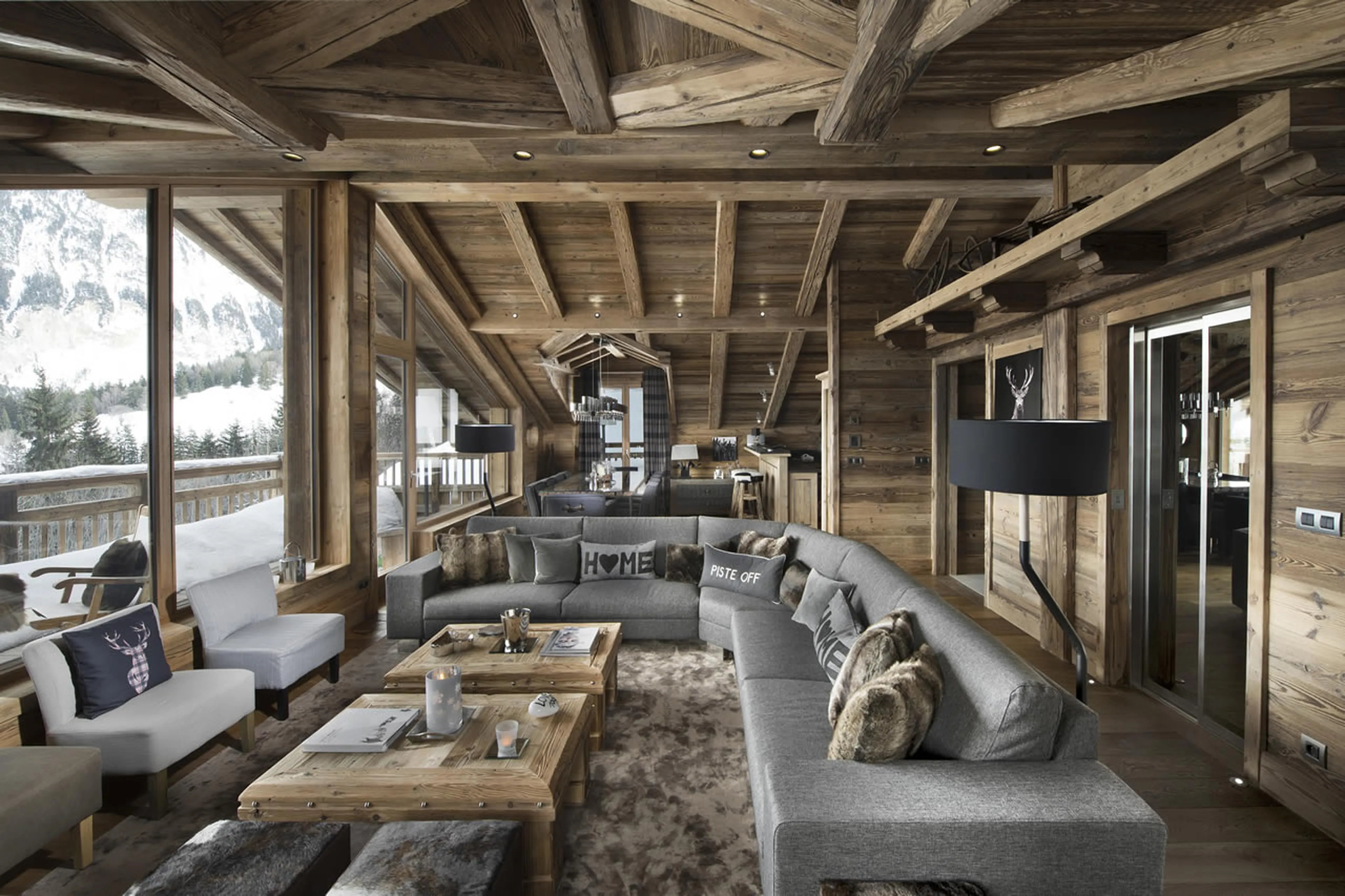 Comfortable seating in living area of Chalet M in Courchevel 1550