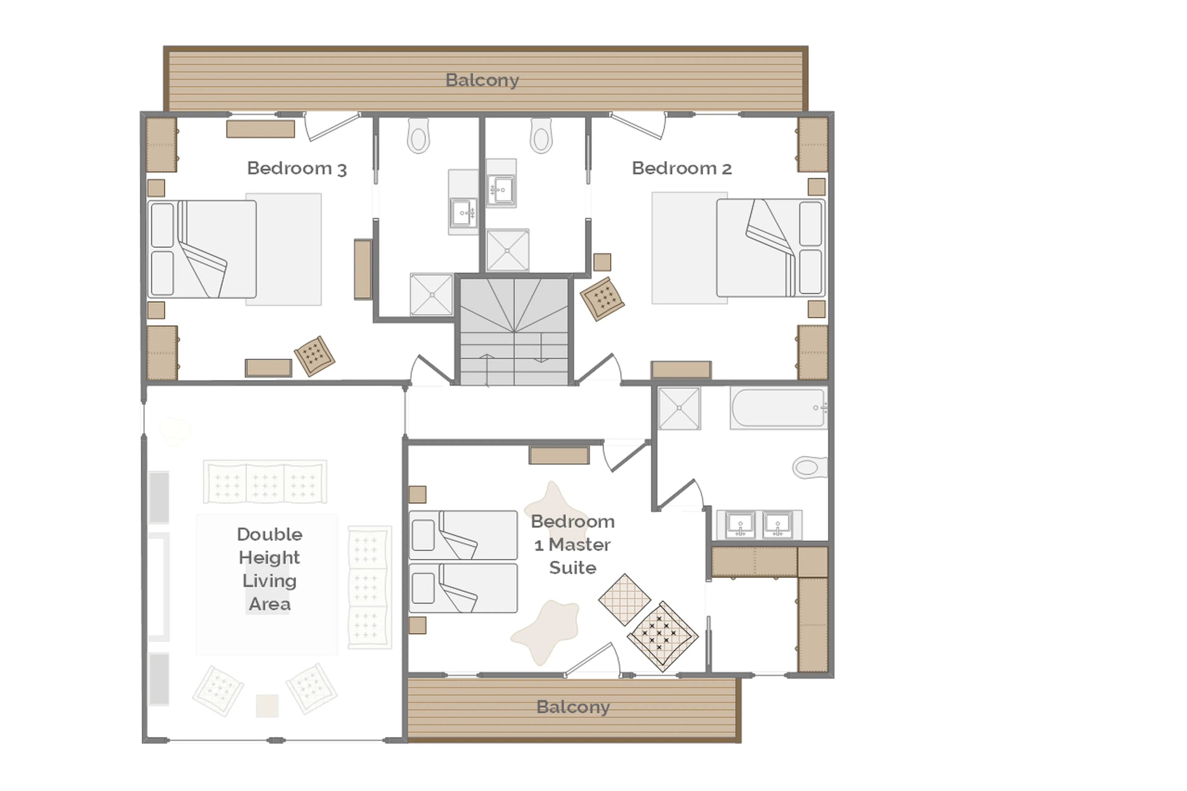 Level 1 floor plan of Chalet M in Morzine