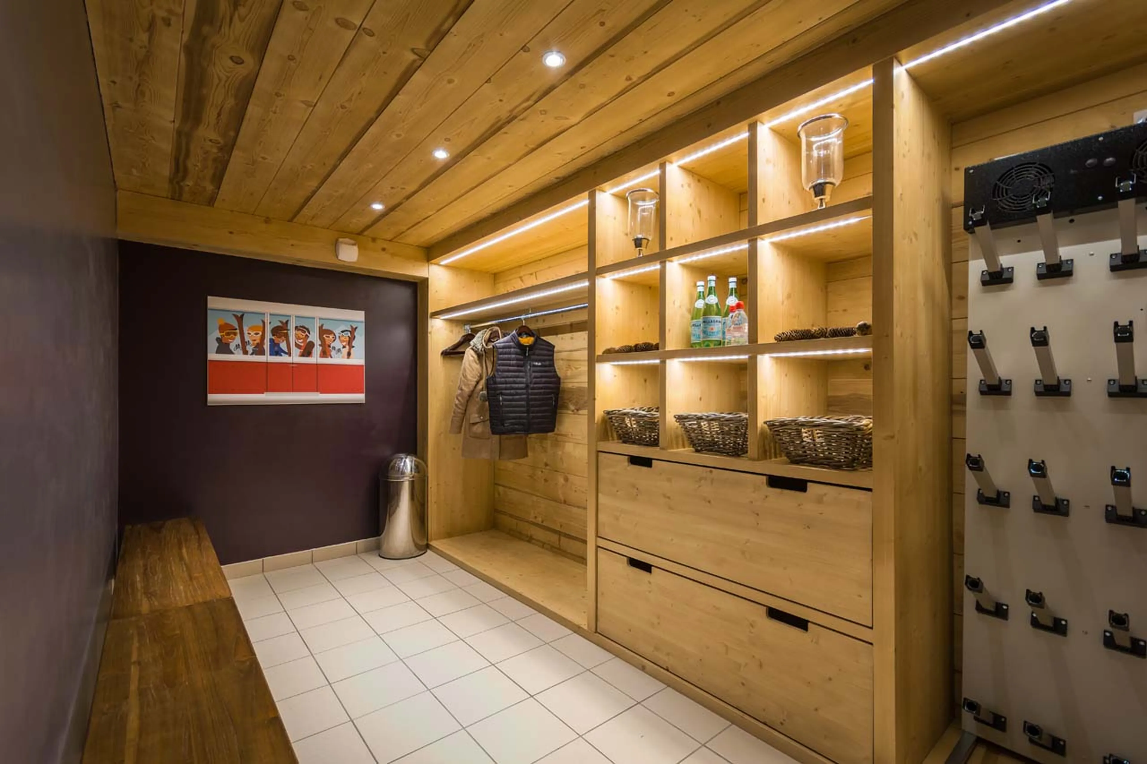 Ski room at Chalet M in Morzine