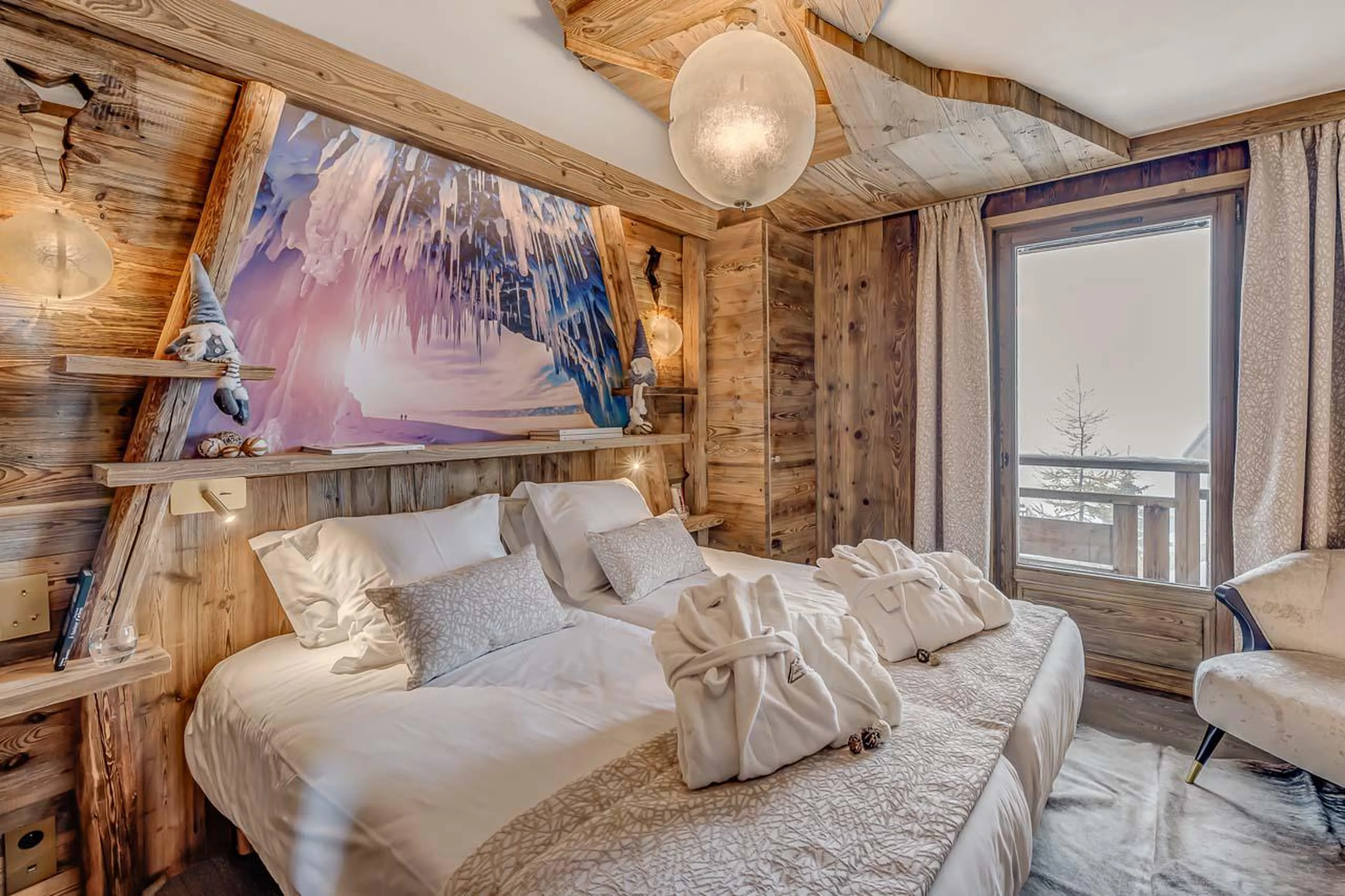 Bedroom one at Chalet Macha in Tignes