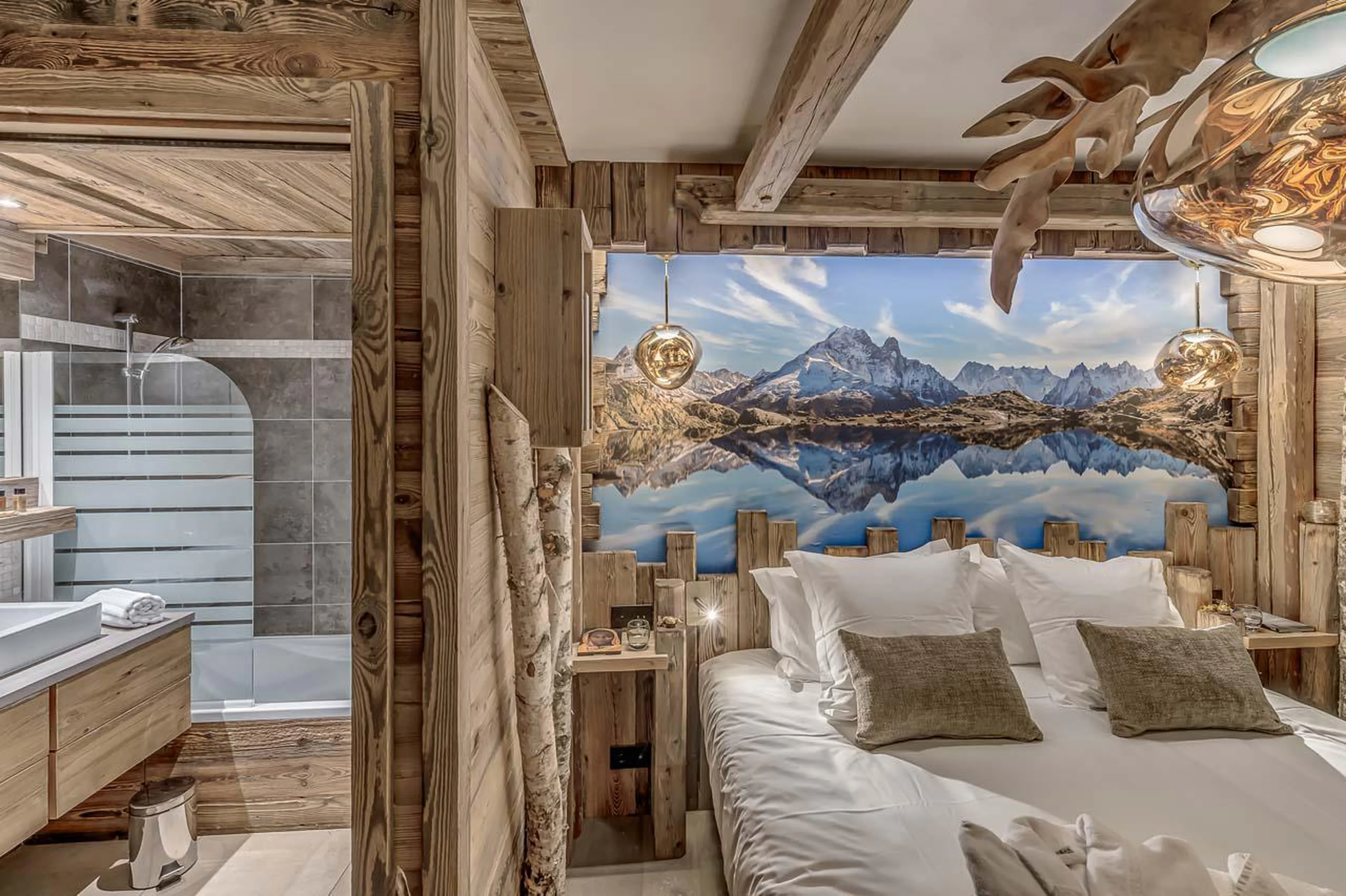 Whimsical bedroom at Chalet Macha in Tignes