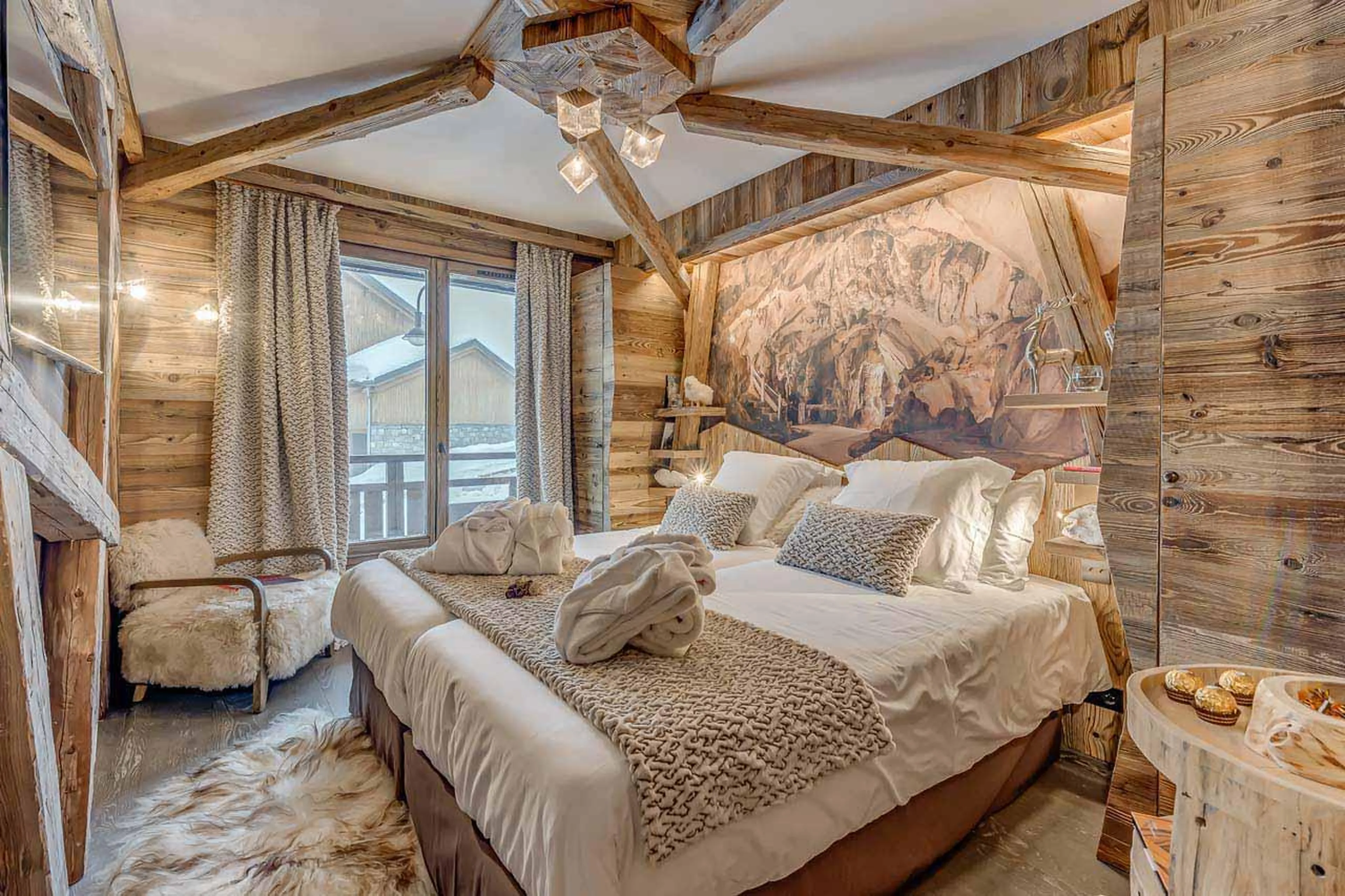 Bedroom three at Chalet Macha in Tignes