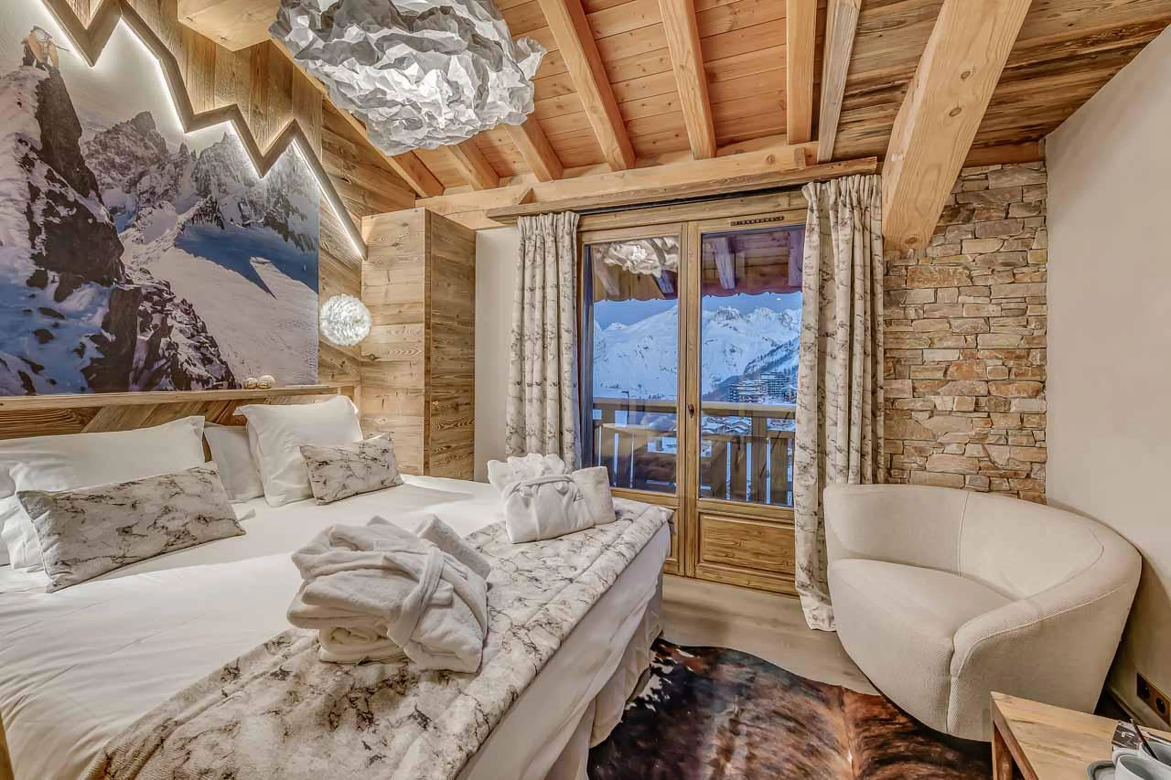 Bedroom five at Chalet Macha in Tignes