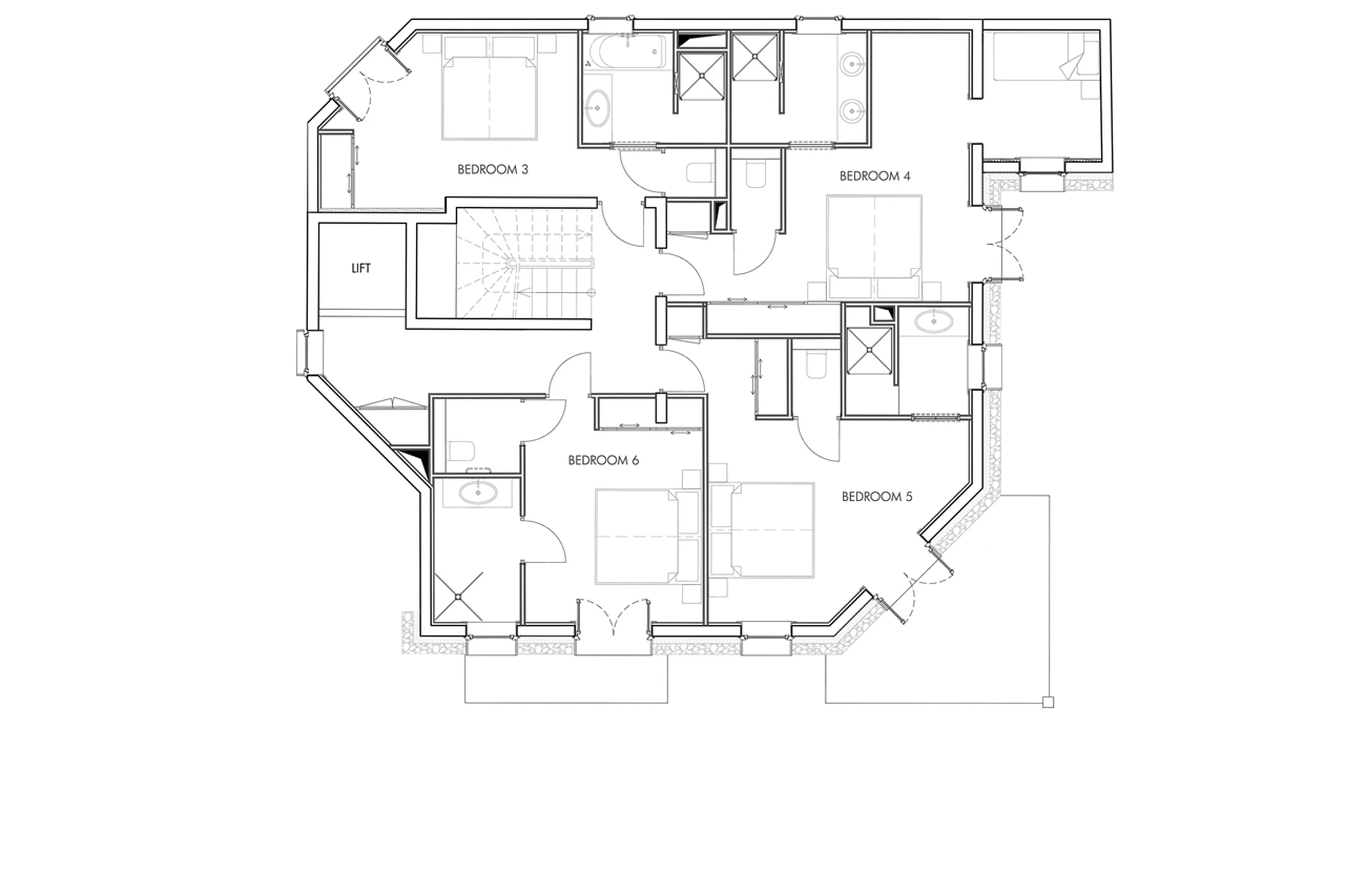Level 1 floor plan of Chalet Machapuchare in Val d'Isere