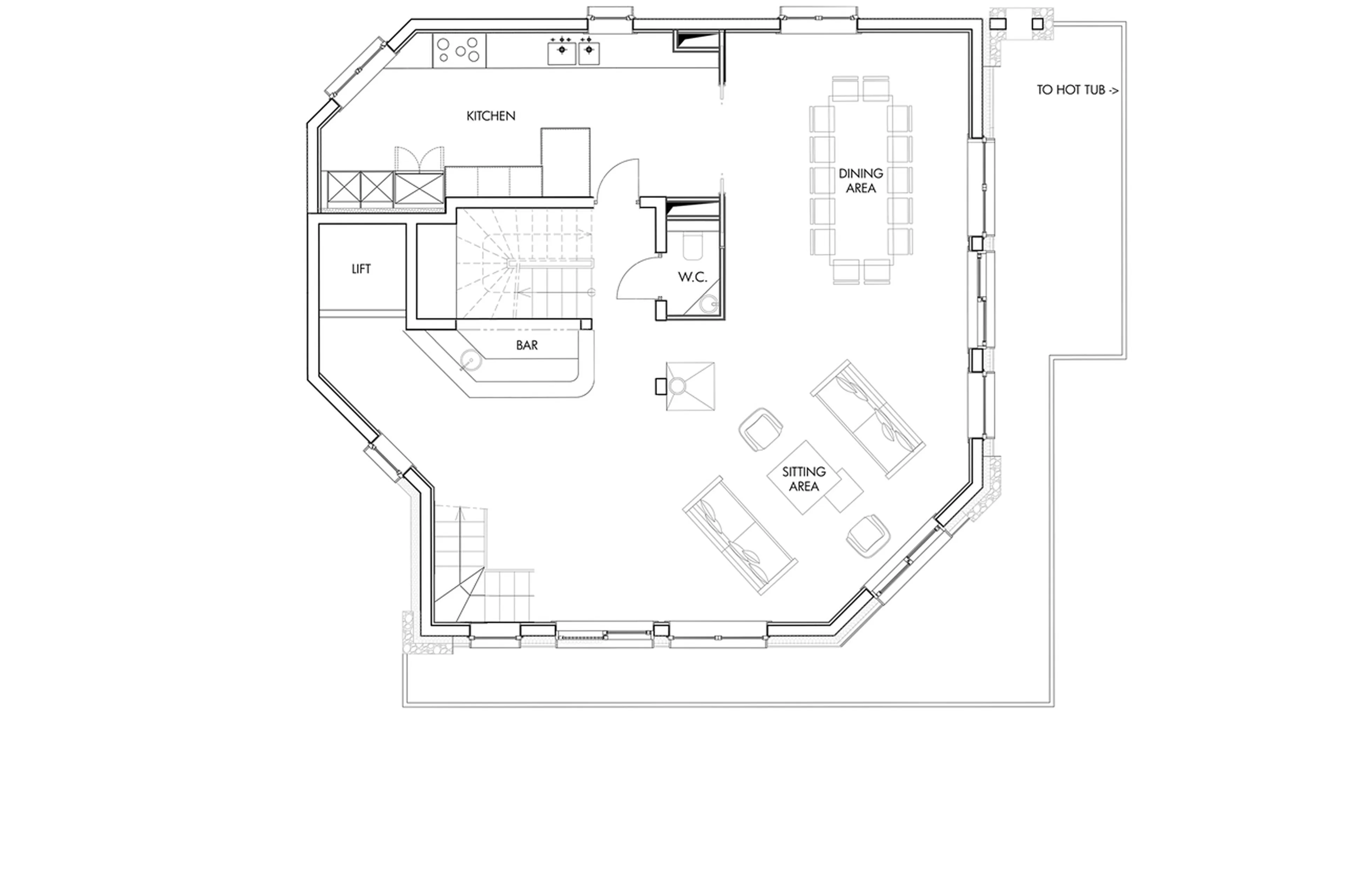 Level 2 floor plan of Chalet Machapuchare in Val d'Isere