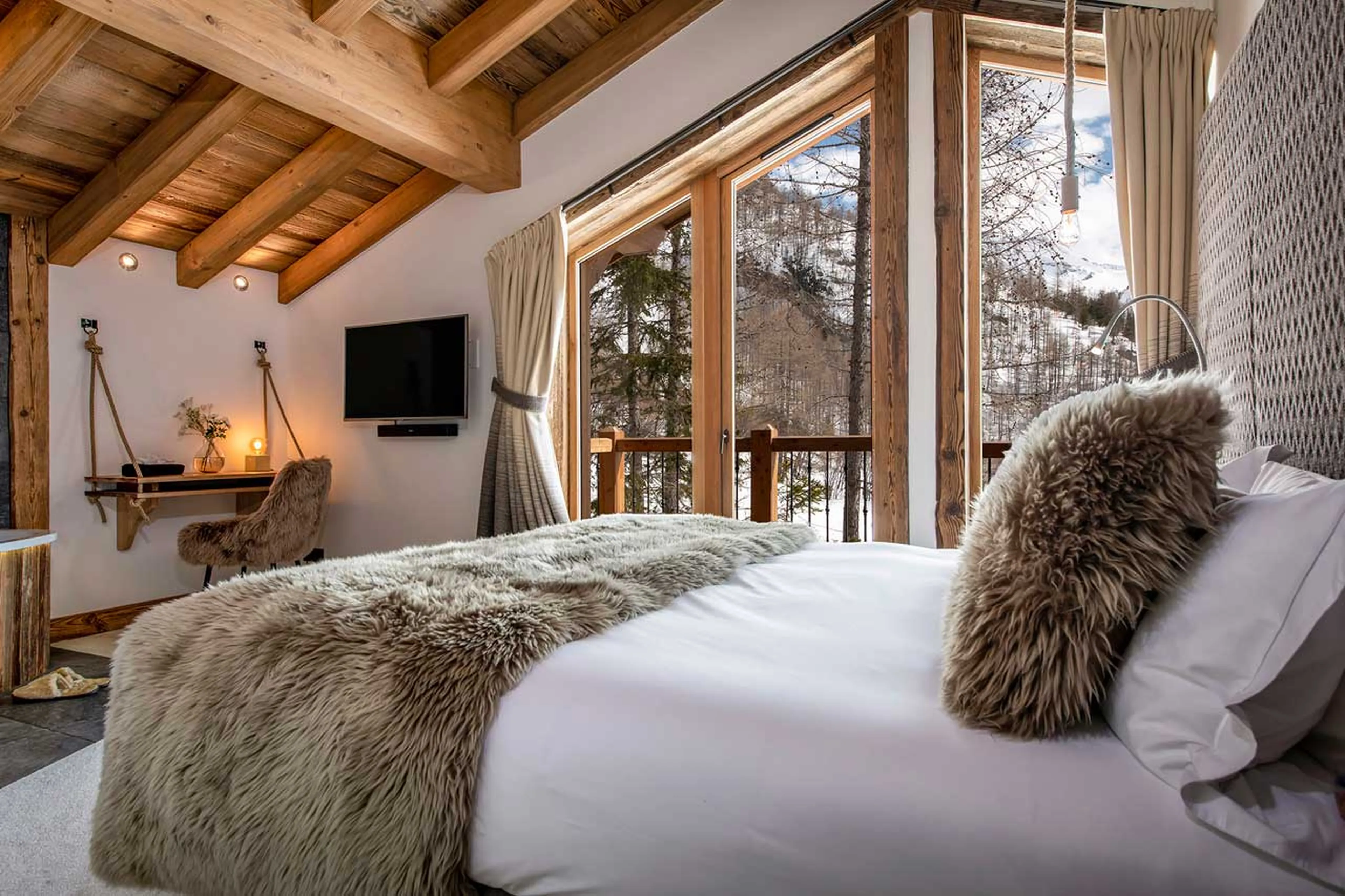 View from bedroom one at Chalet Machapuchare in Val d'Isere