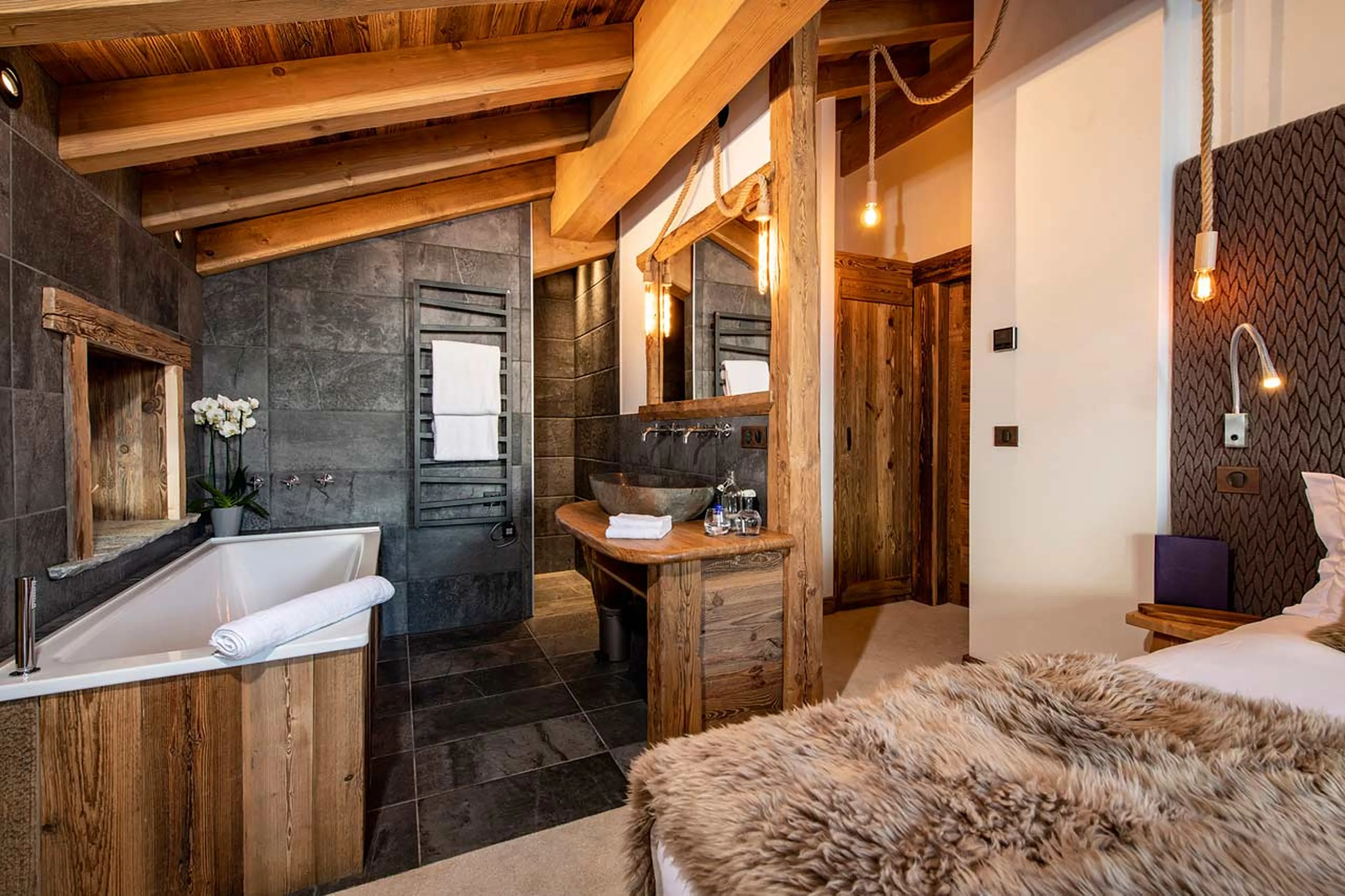 Bedroom two at Chalet Machapuchare in Val d'Isere