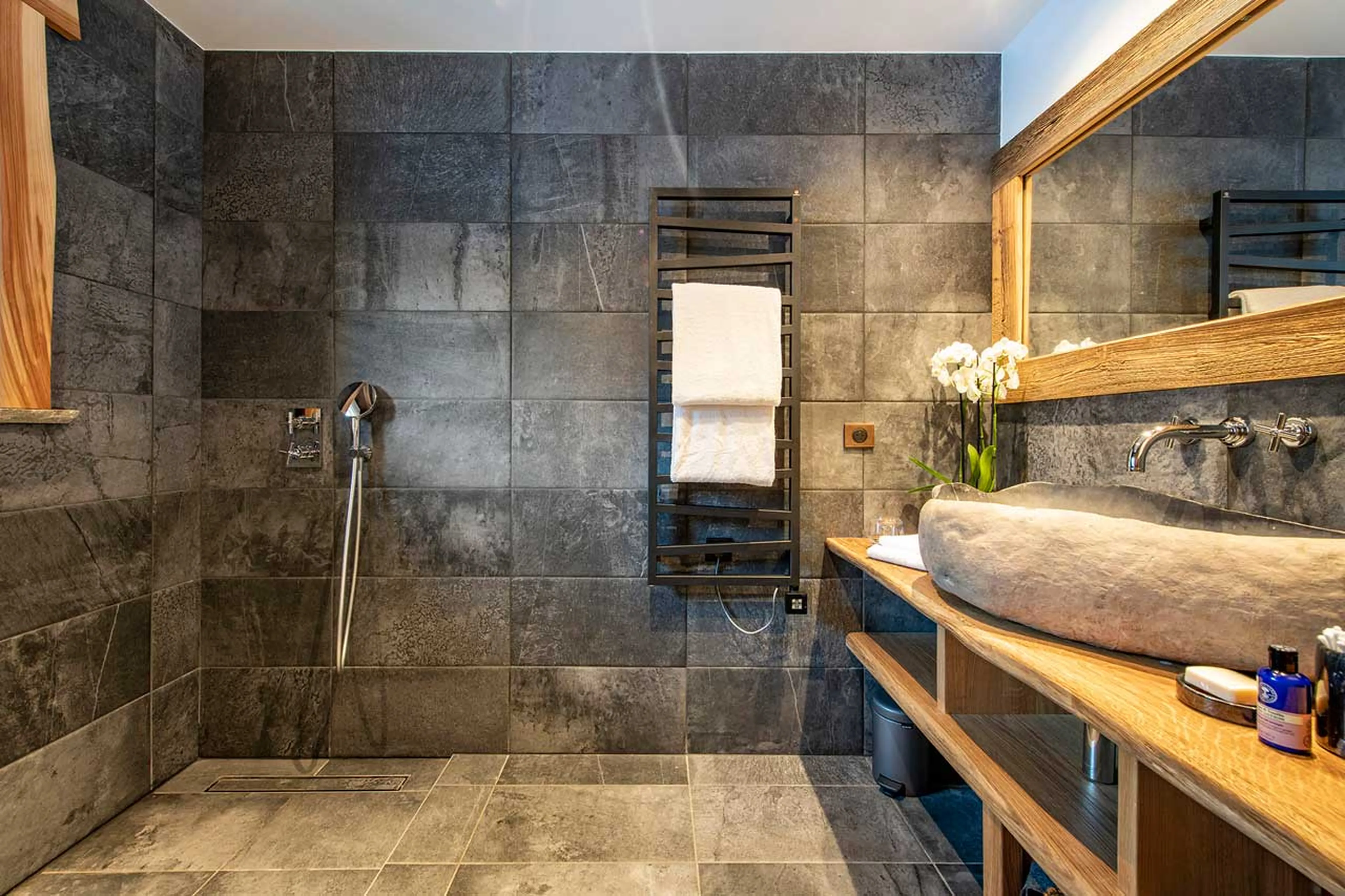 EN-suite shower room at Chalet Machapuchare in Val d'Isere
