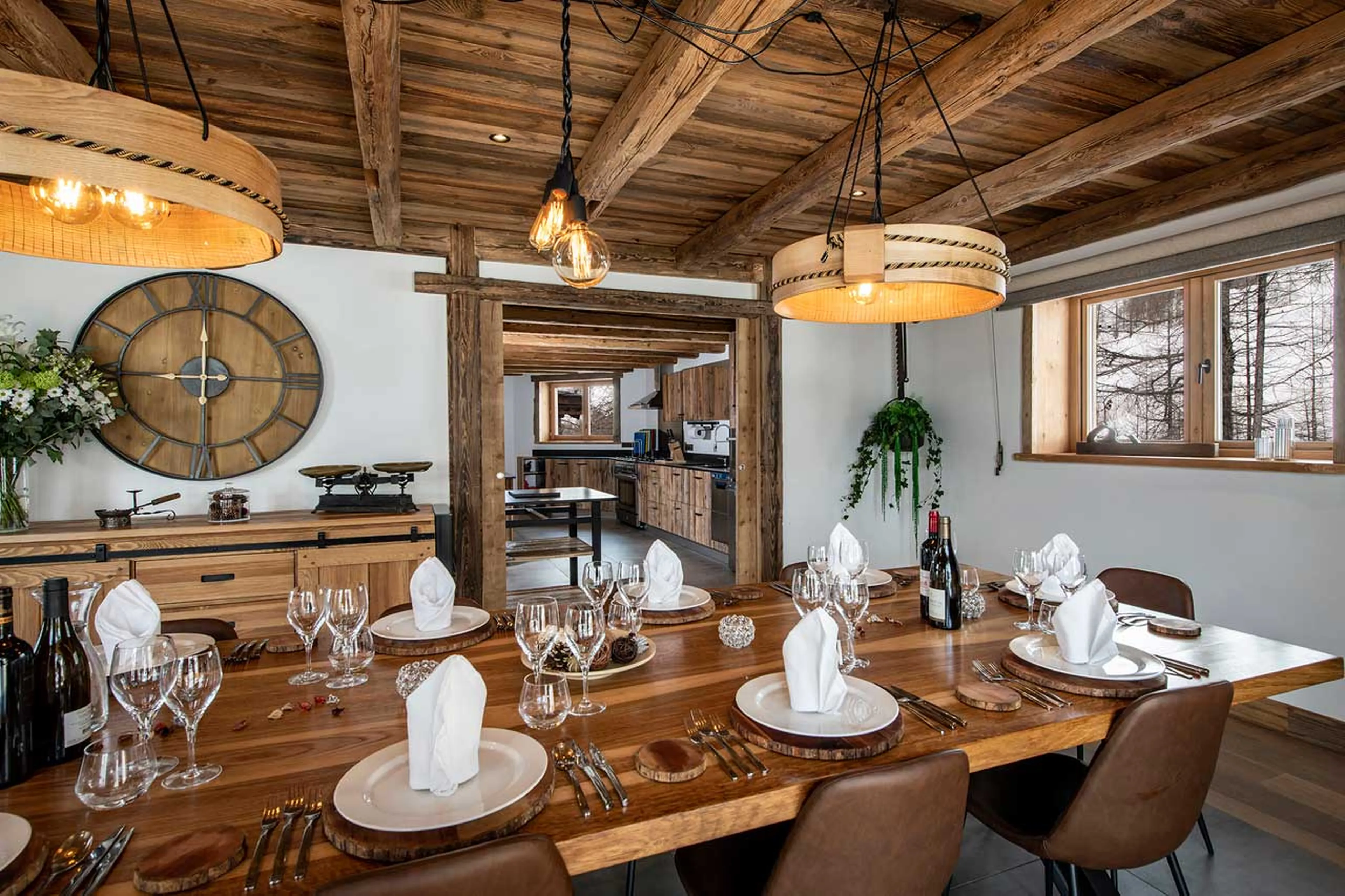 Dining table at Chalet Machapuchare in Val d'Isere