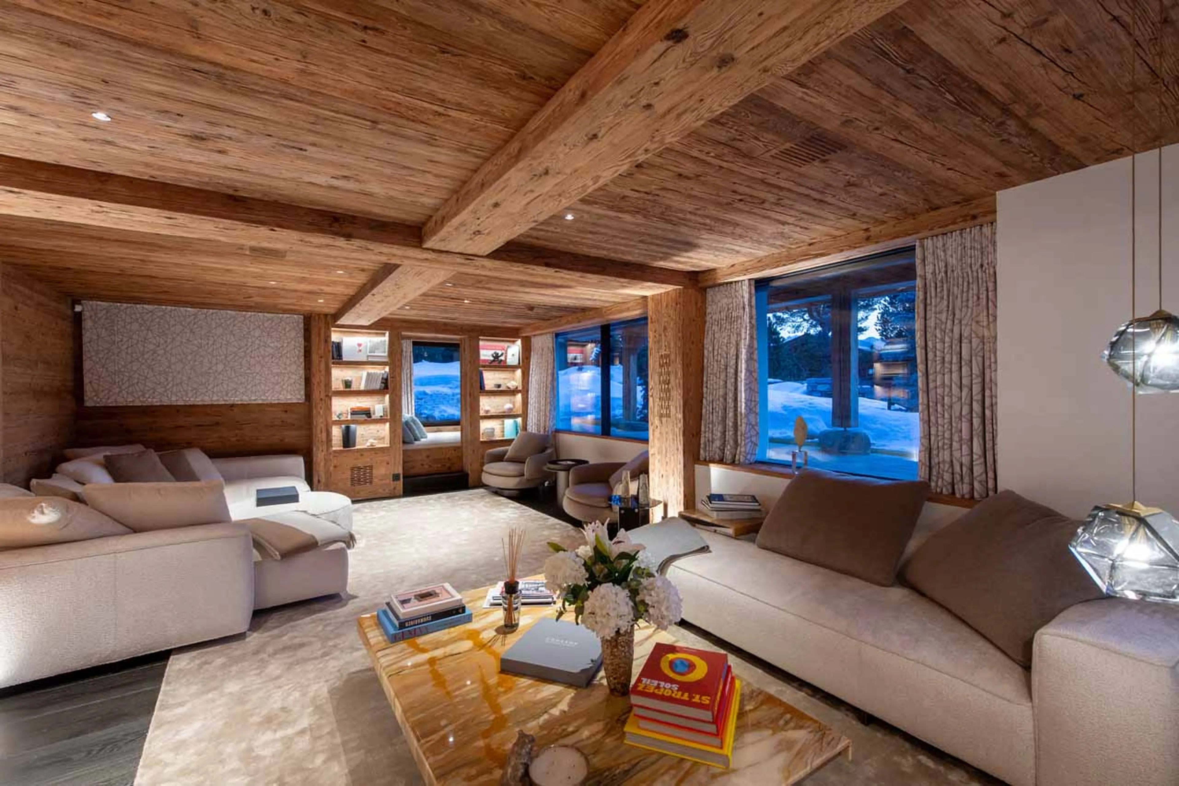 Lower level living area at Chalet Makini in Verbier