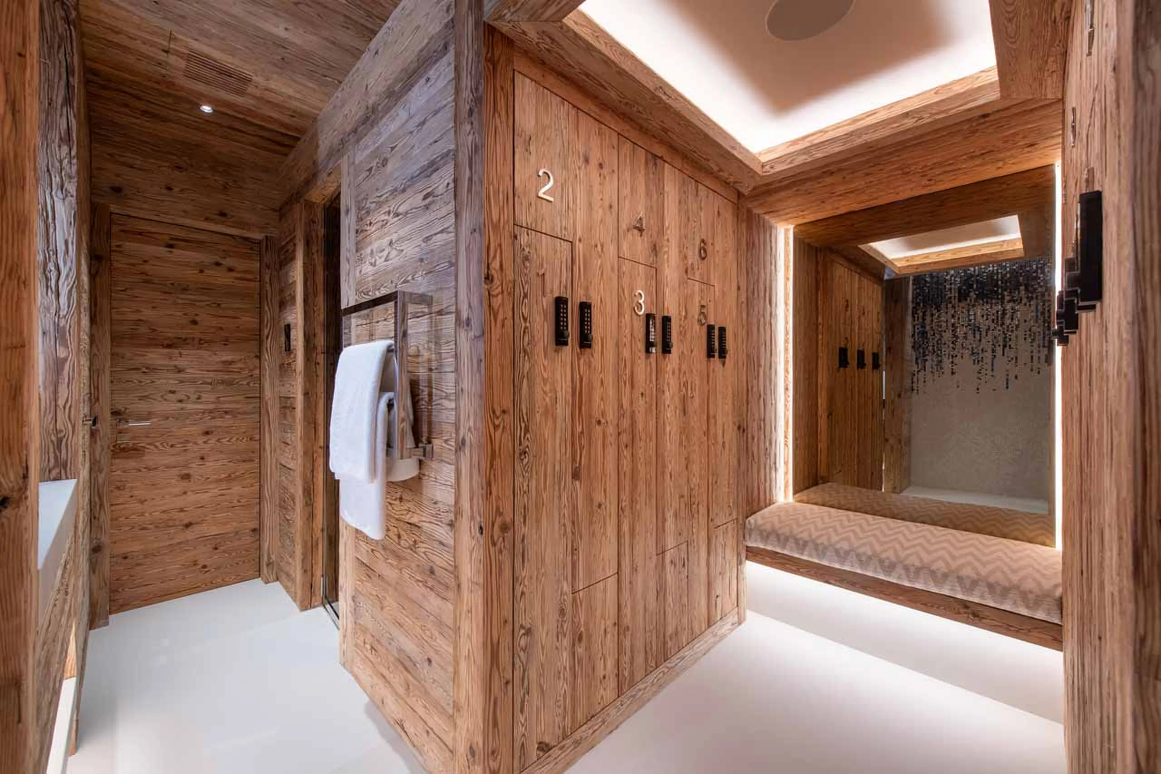 Spa changing room at Chalet Makini in Verbier