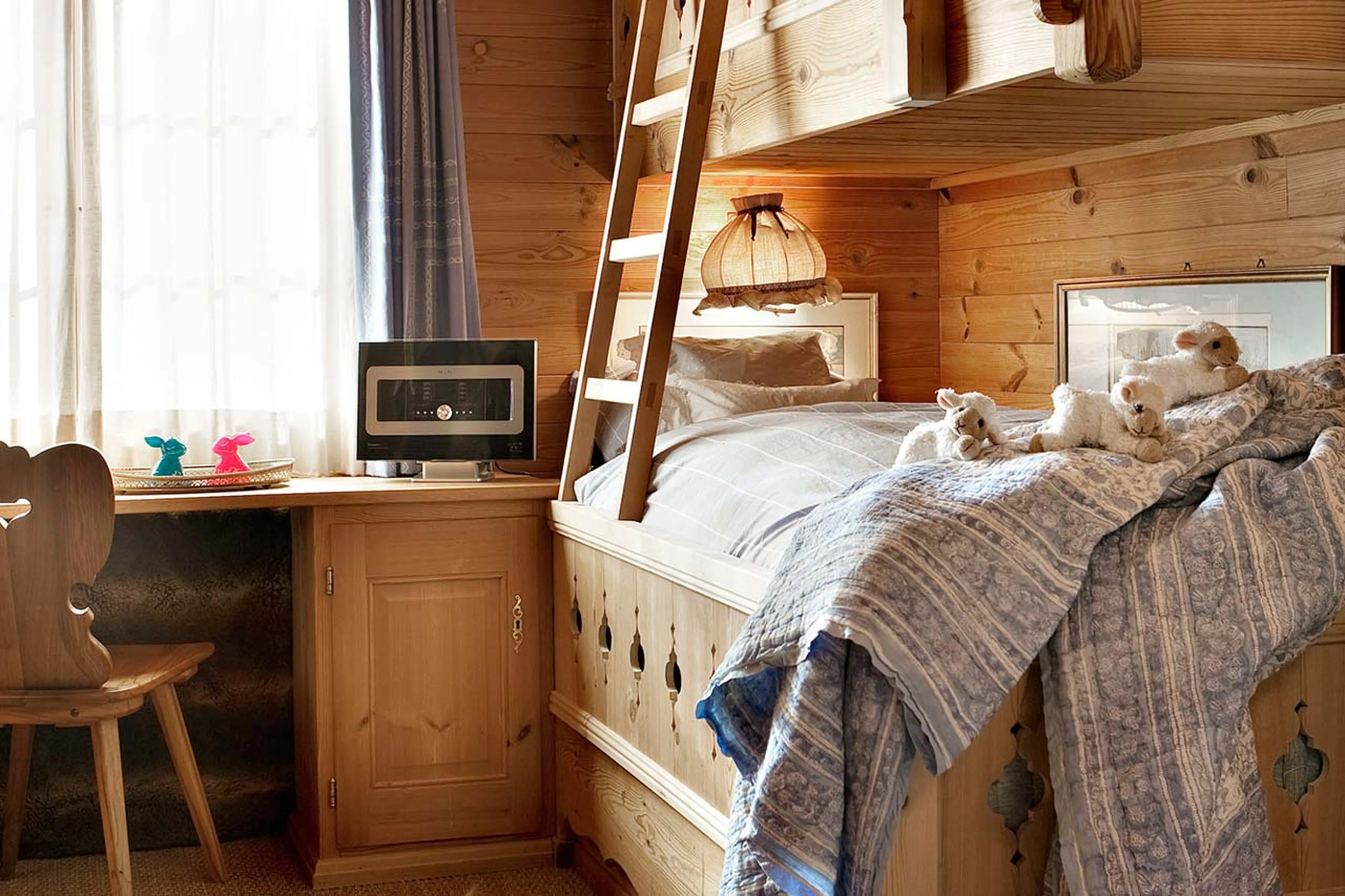 Bedroom three at Chalet Maldeghem in Klosters