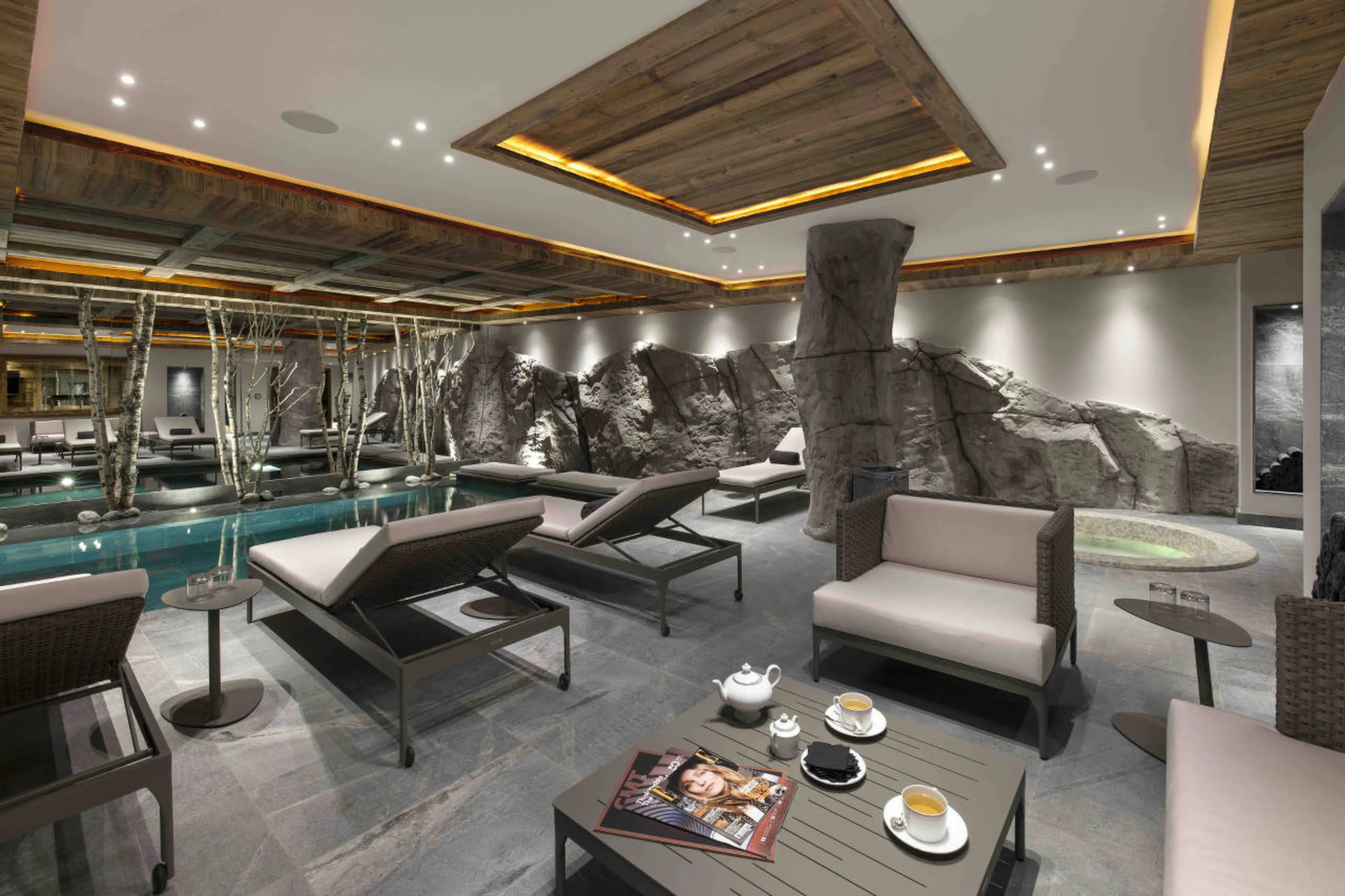 Spa relaxation area at Chalet Manasa in Courchevel 1850