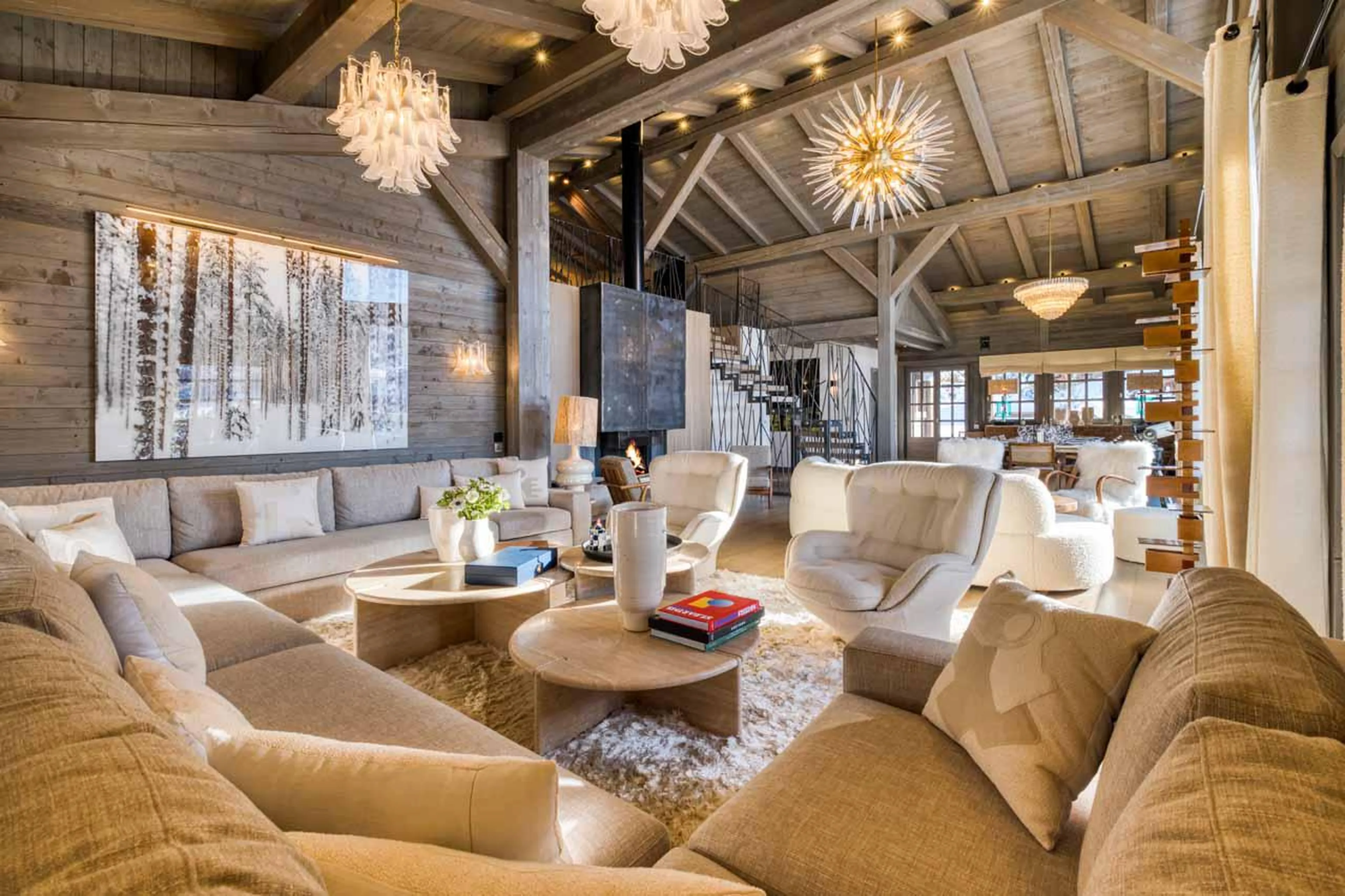 Living area at Chalet Mandala in Megeve