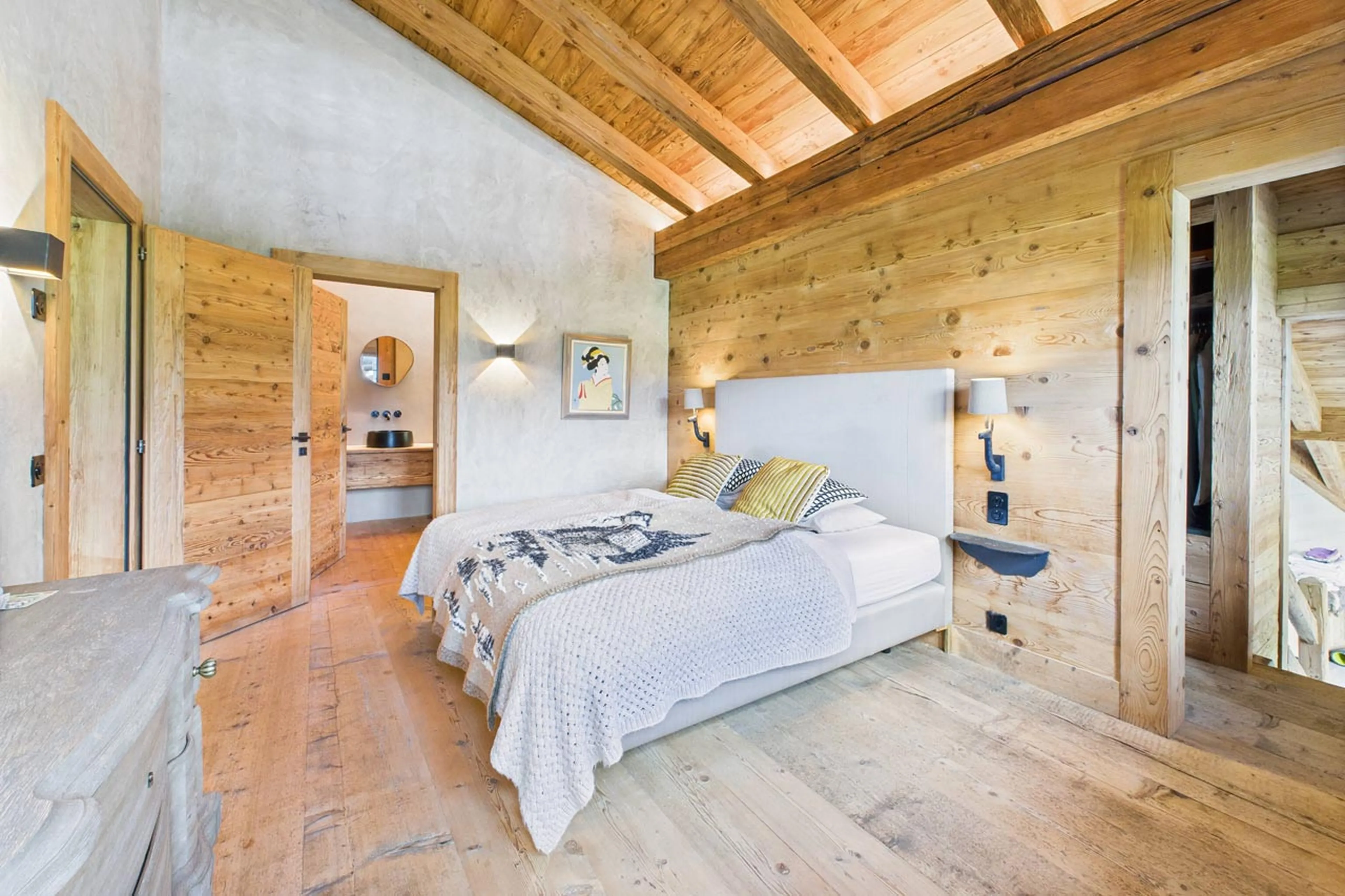 Bedroom one at Chalet Mannenberg near Gstaad