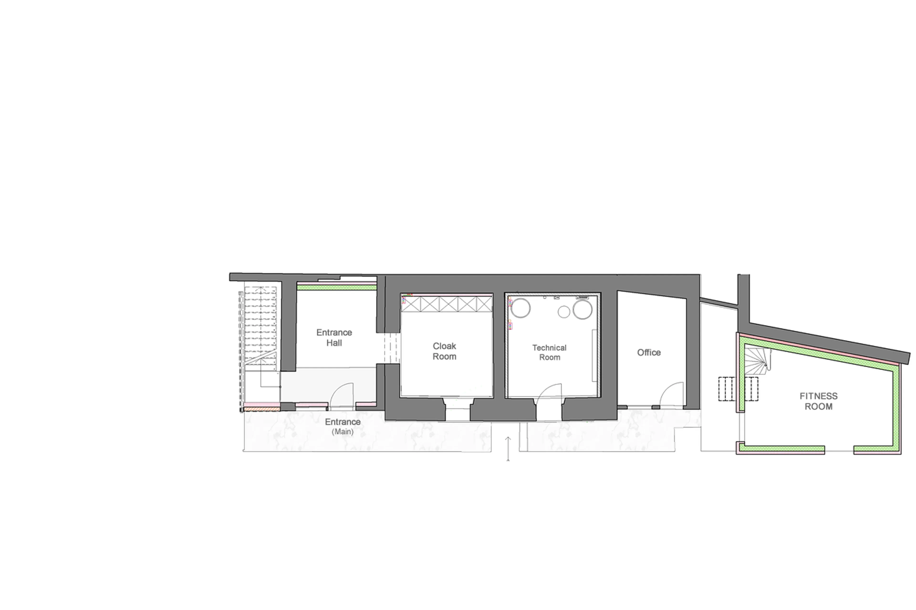 Chalet Mannenburg ground level floor plan