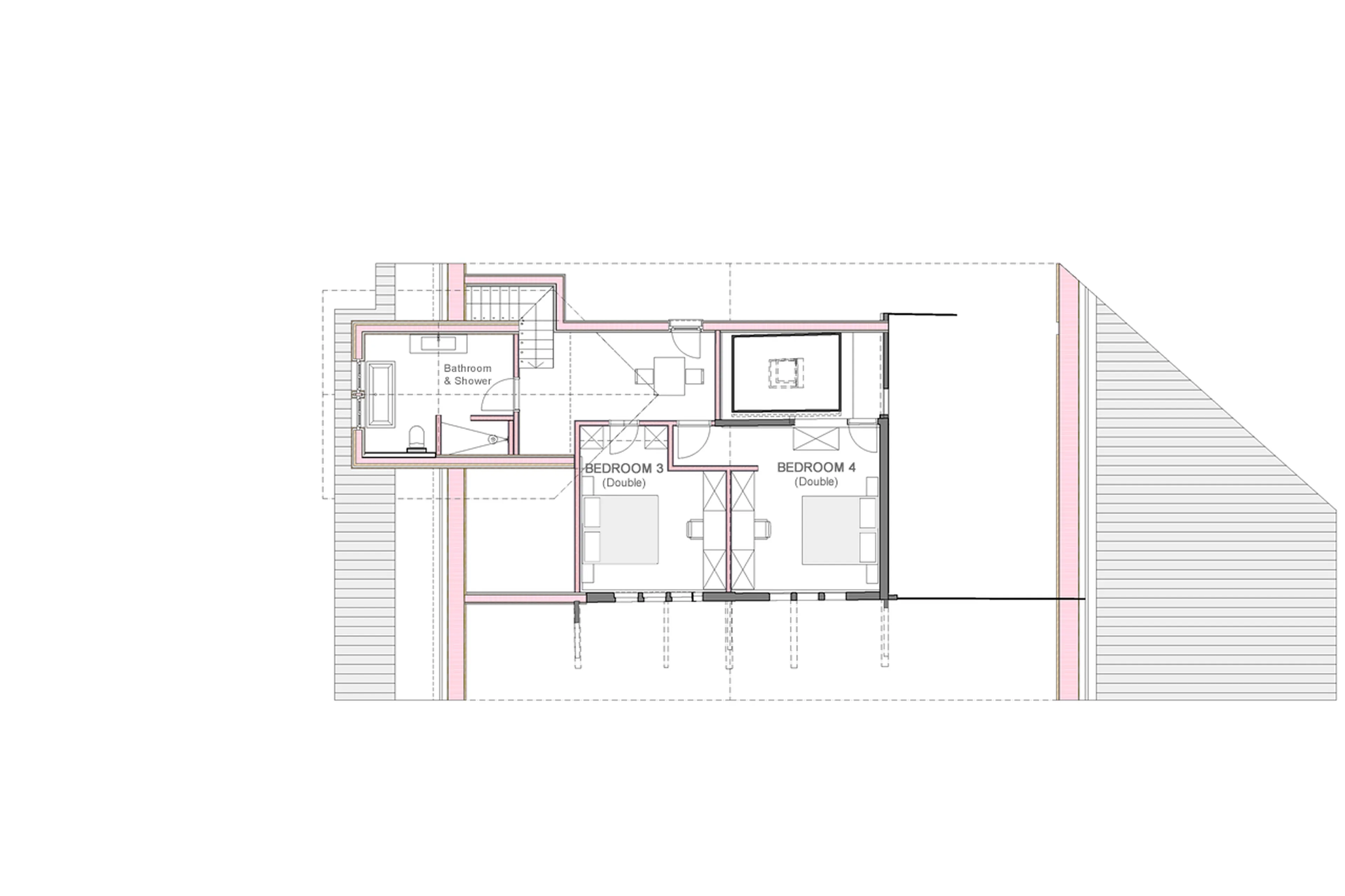Chalet Mannenburg top level floor plan