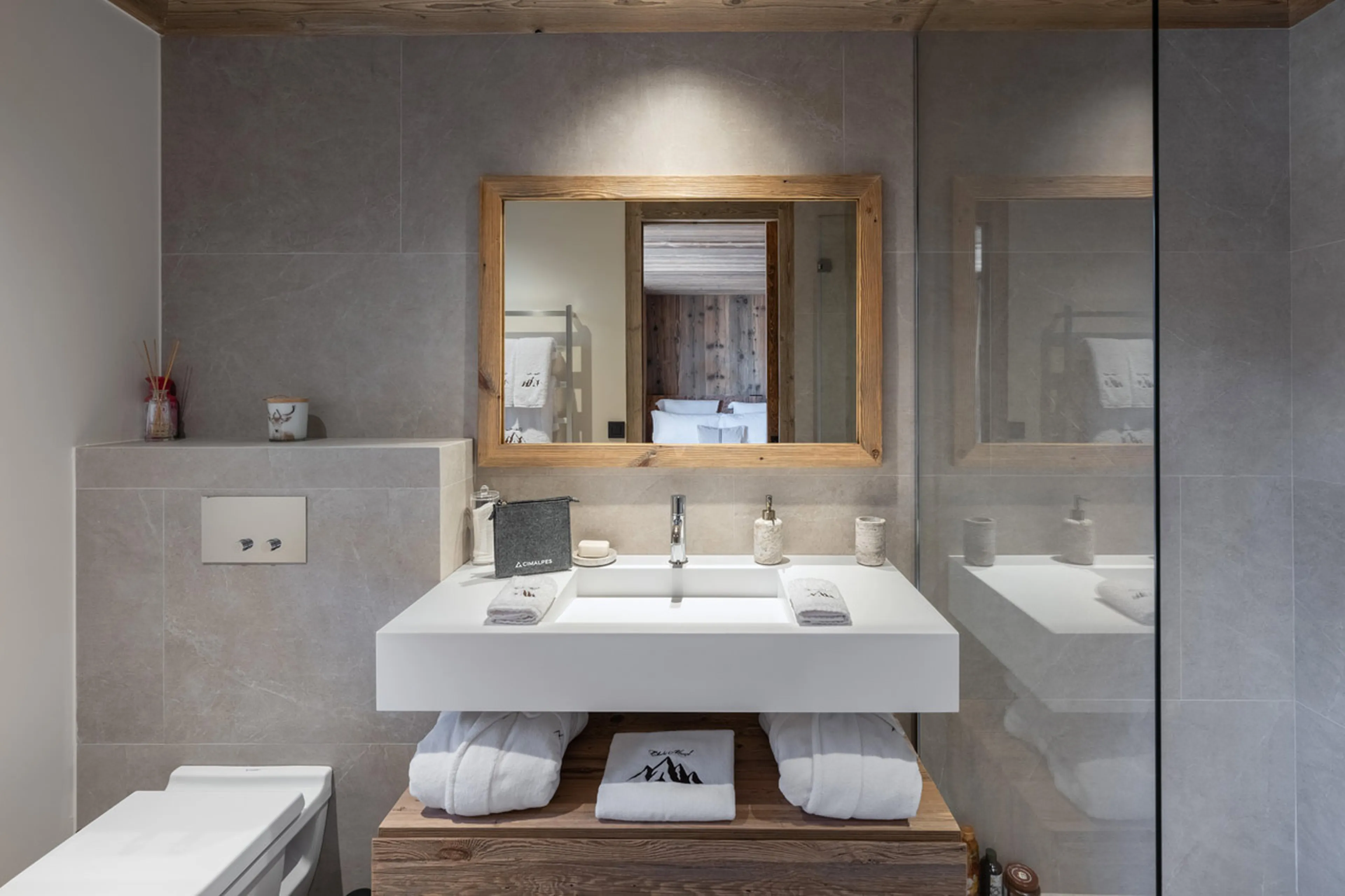 En-suite shower room in Chalet Marcel, St Martin de Belleville