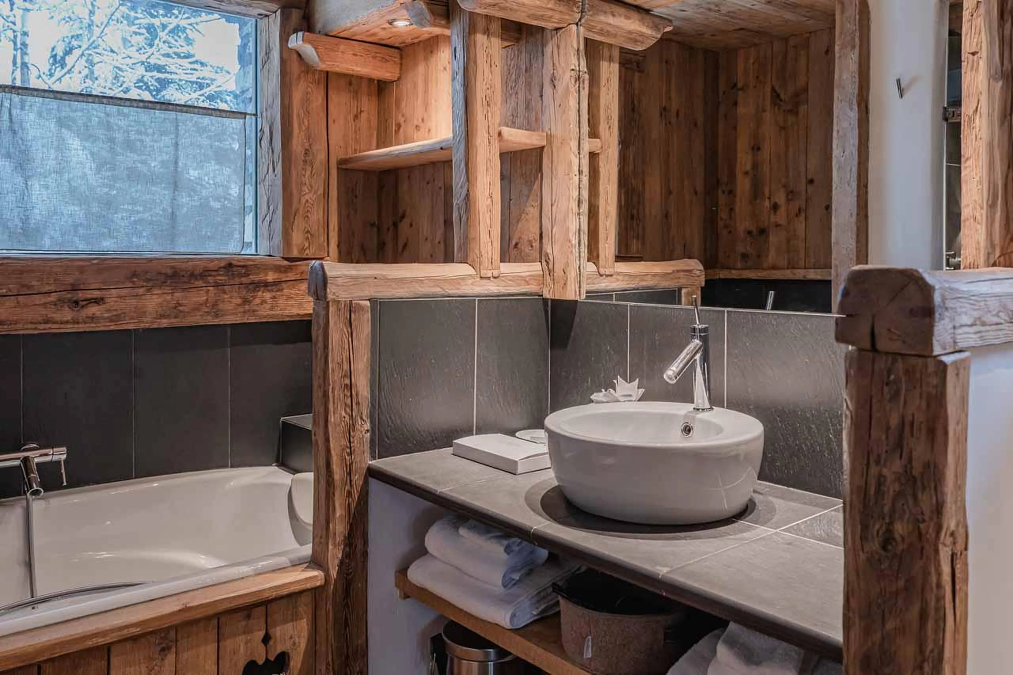 En-suite bathroom in Chalet Marie, Val d'Isere