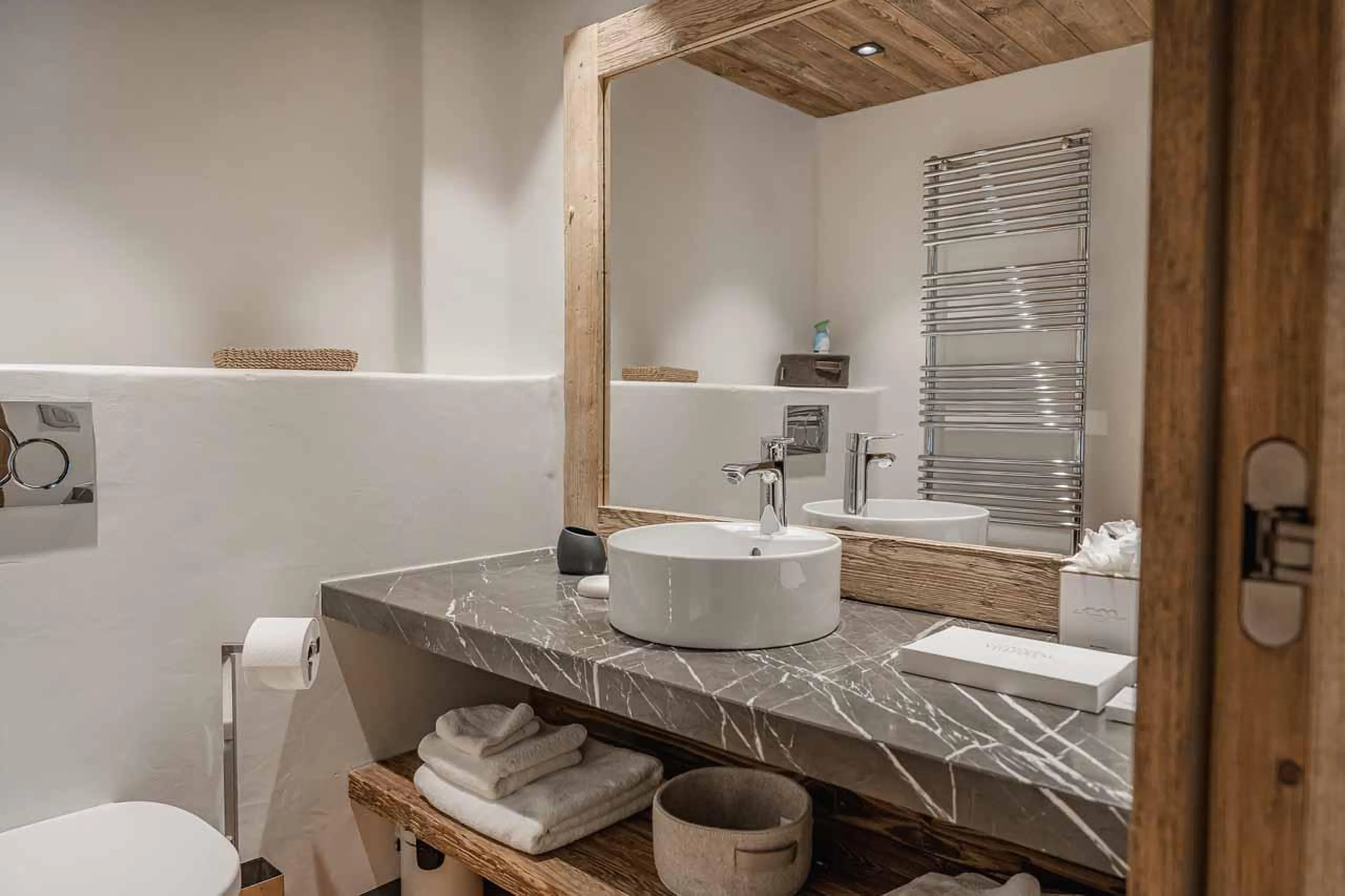 En-suite shower room in Chalet Marie, Val d'Isere