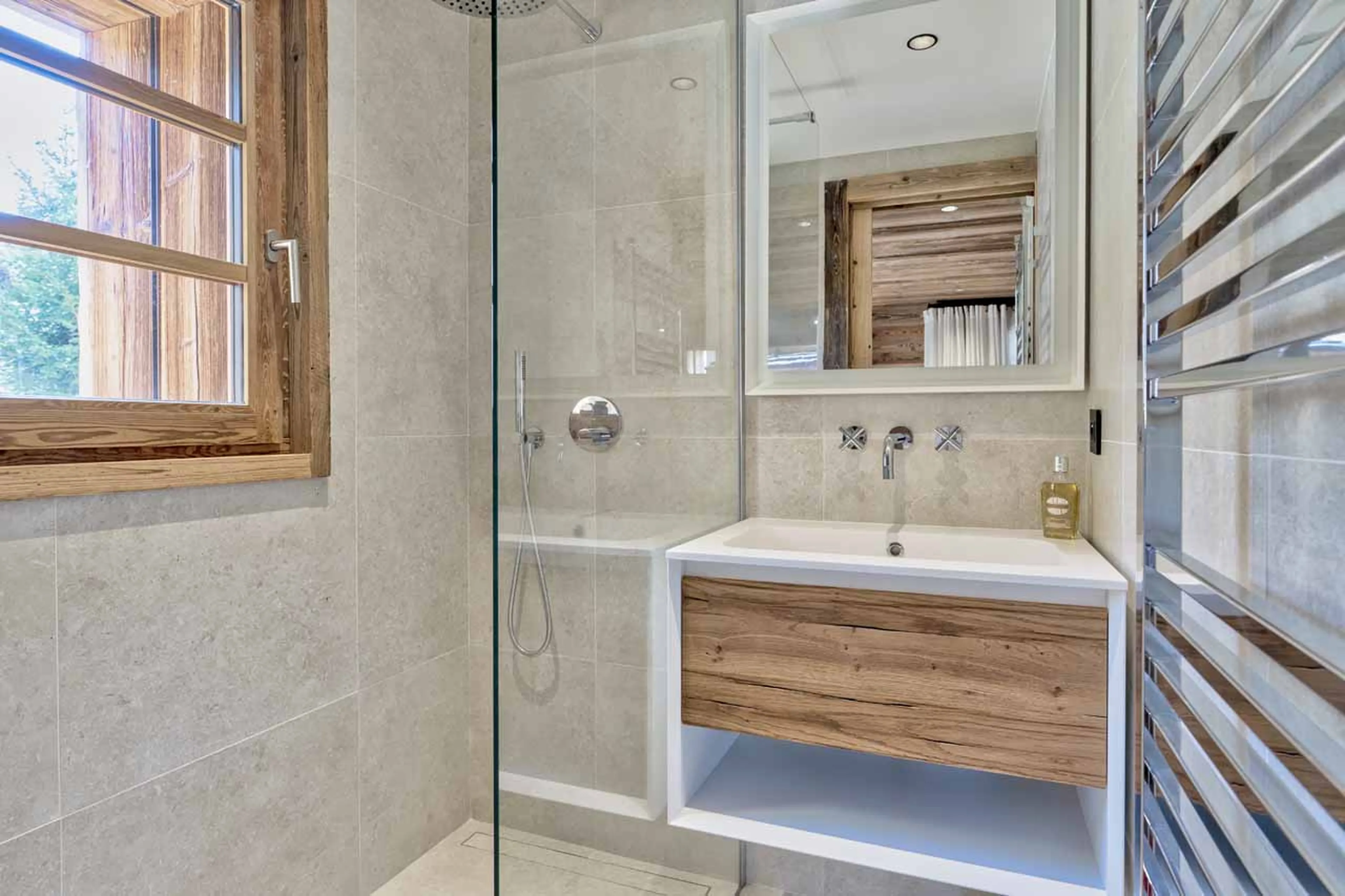Shower room one at Chalet Mariva in Megeve