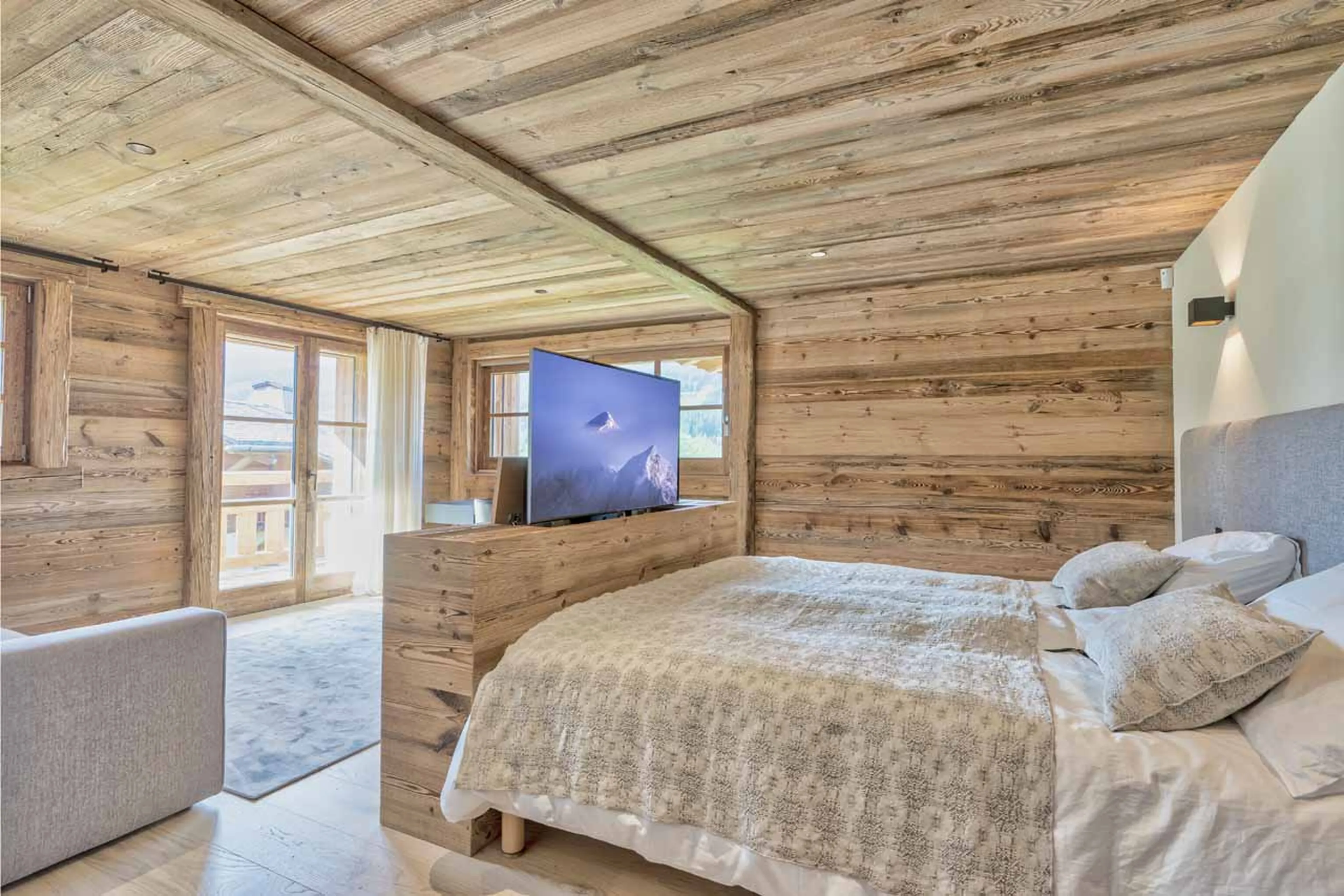 Master bedroom at Chalet Mariva in Megeve