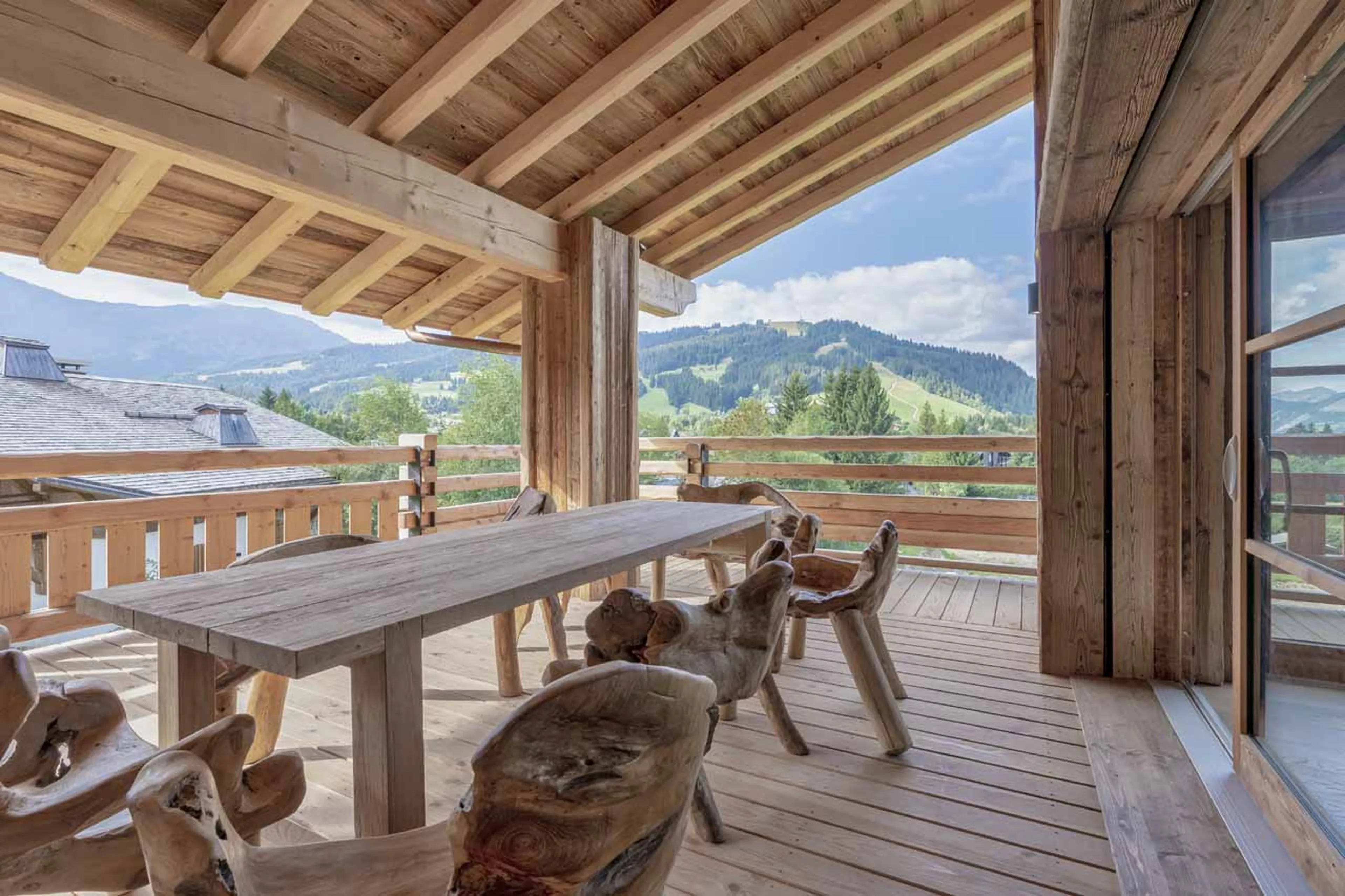 Covered terrace at Chalet Mariva in Megeve