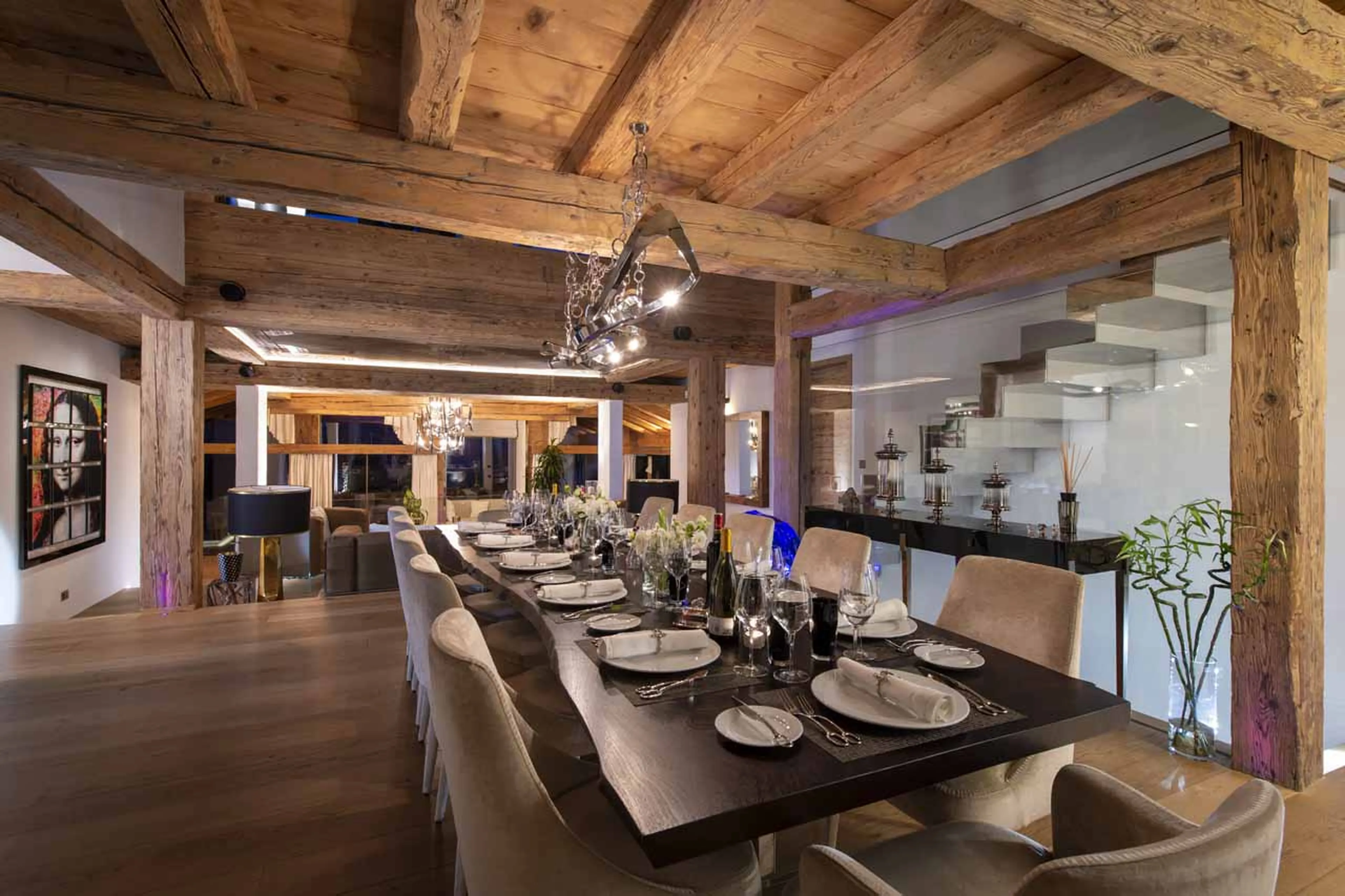 Dining area at Chalet Marmottier in Verbier