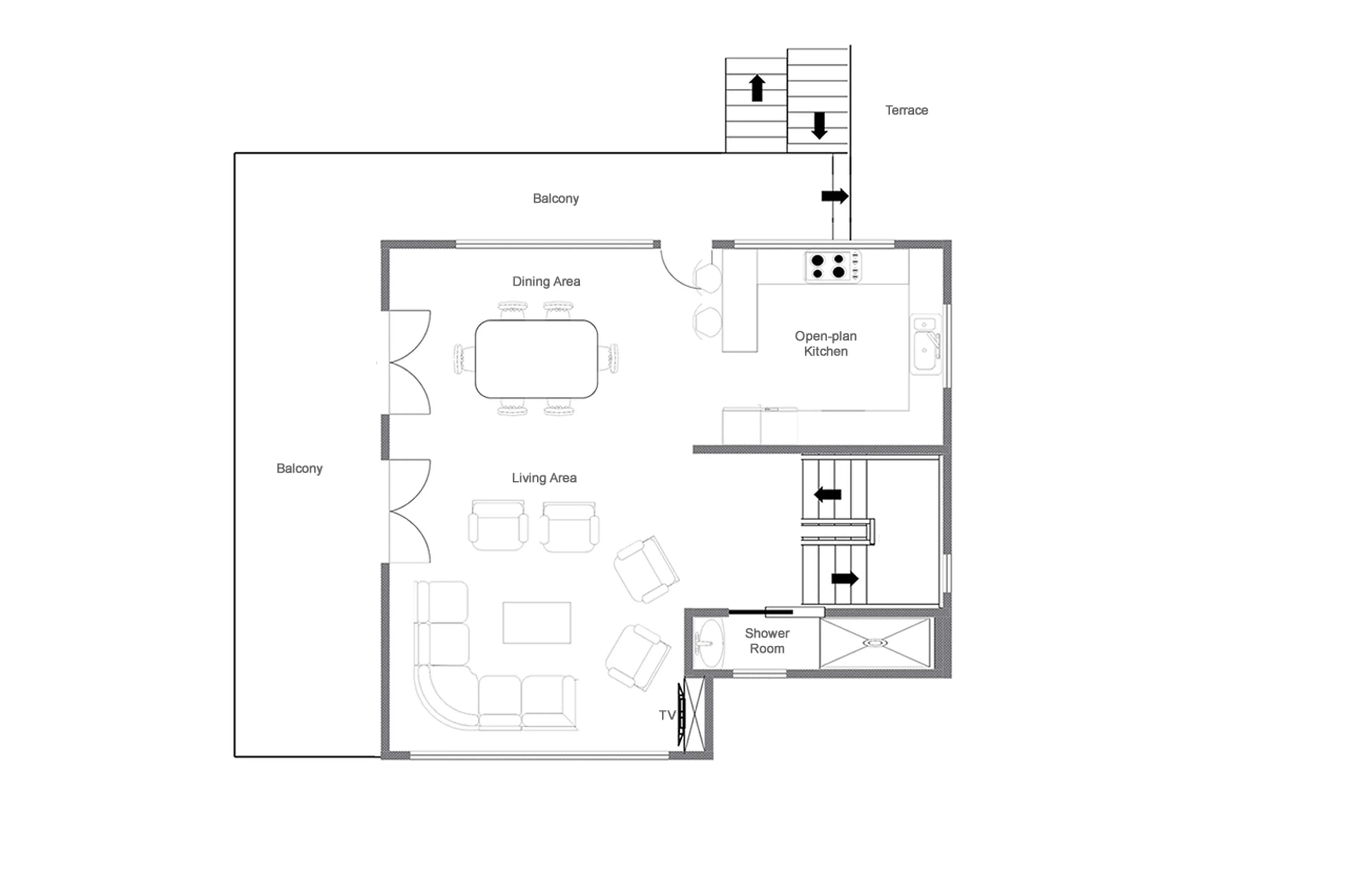Level 0 floor plan of Chalet Melilot in Verbier
